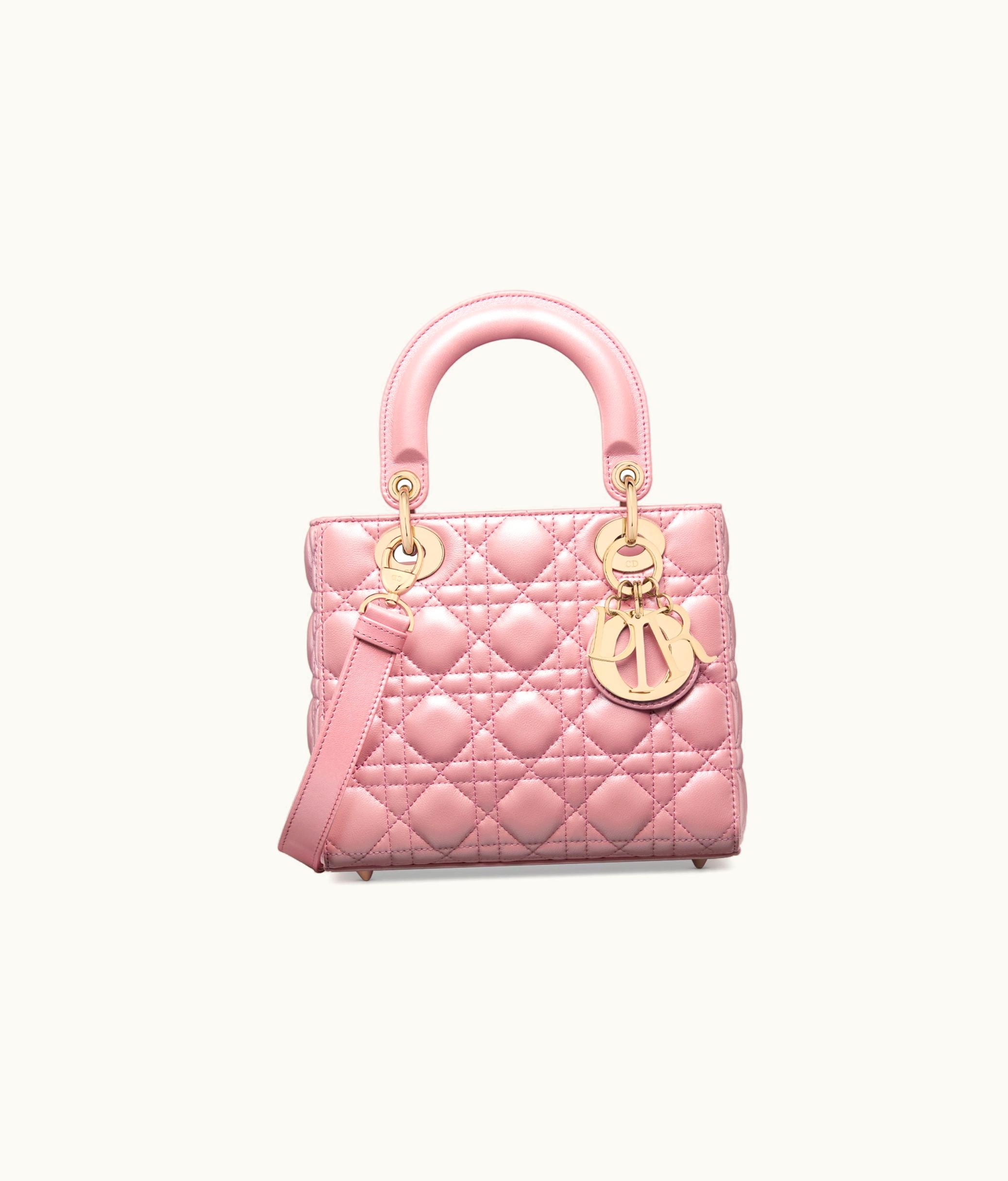 Dior Small Lady Dior Bag - Melocoton Pink Pearlescent Cannage Lambskin