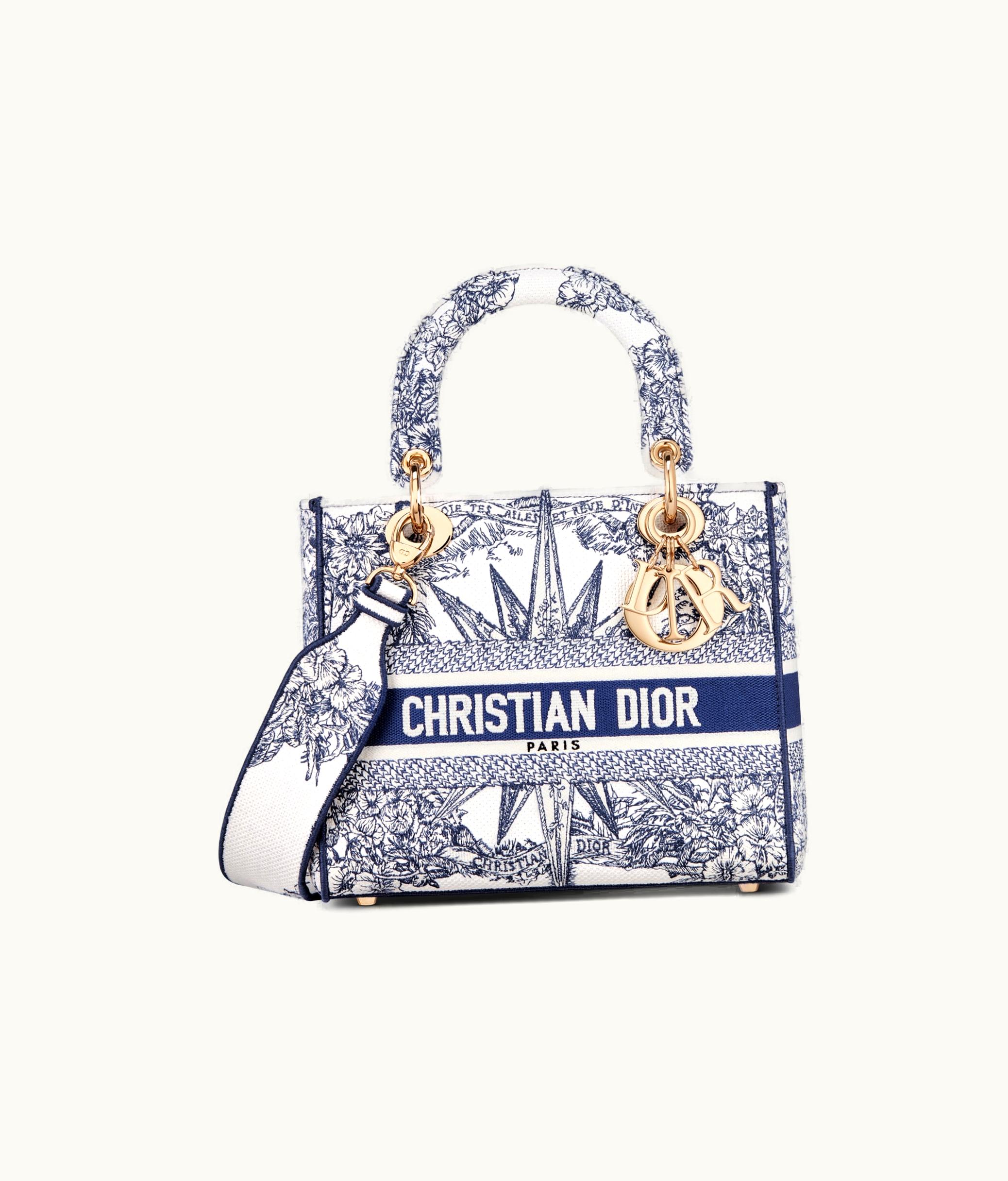 Dior Dior Medium Lady D-Lite Bag - White And Blue Rêve d'Infini Embroidery