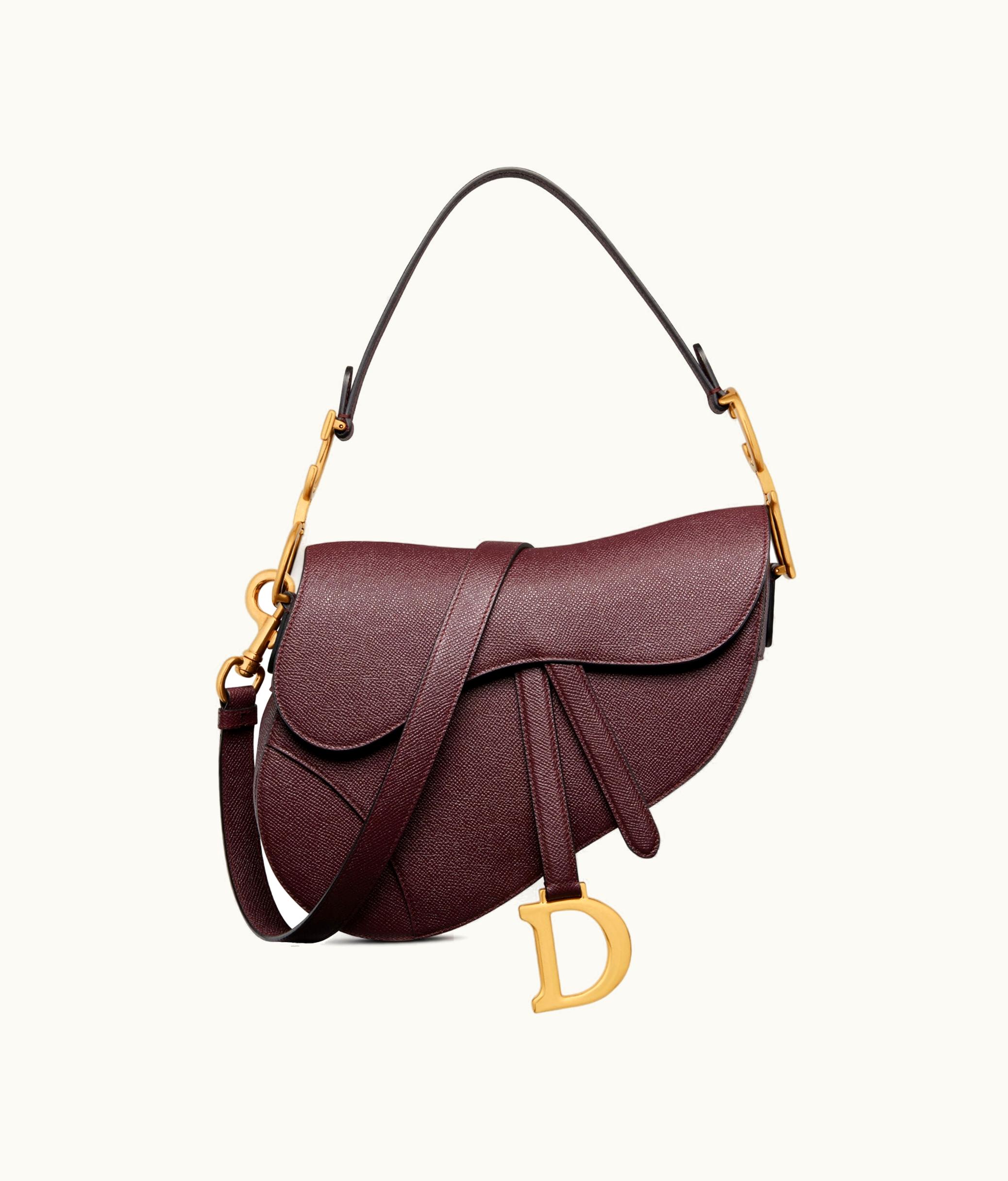 Dior Dior Saddle Bag With Strap - Amaranth Grained Calfskin