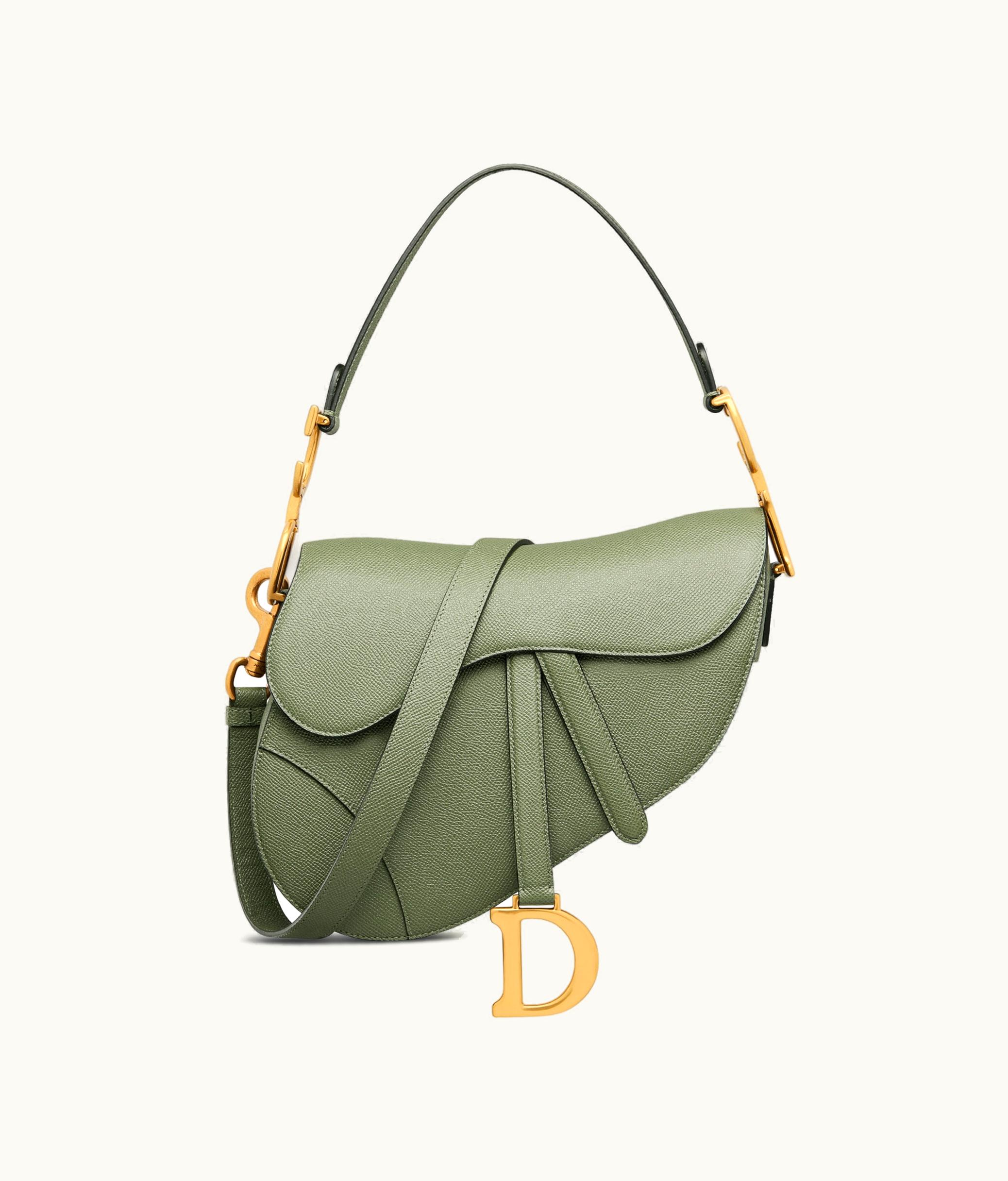 Dior Dior Saddle Bag With Strap - Cedar Green Grained Calfskin