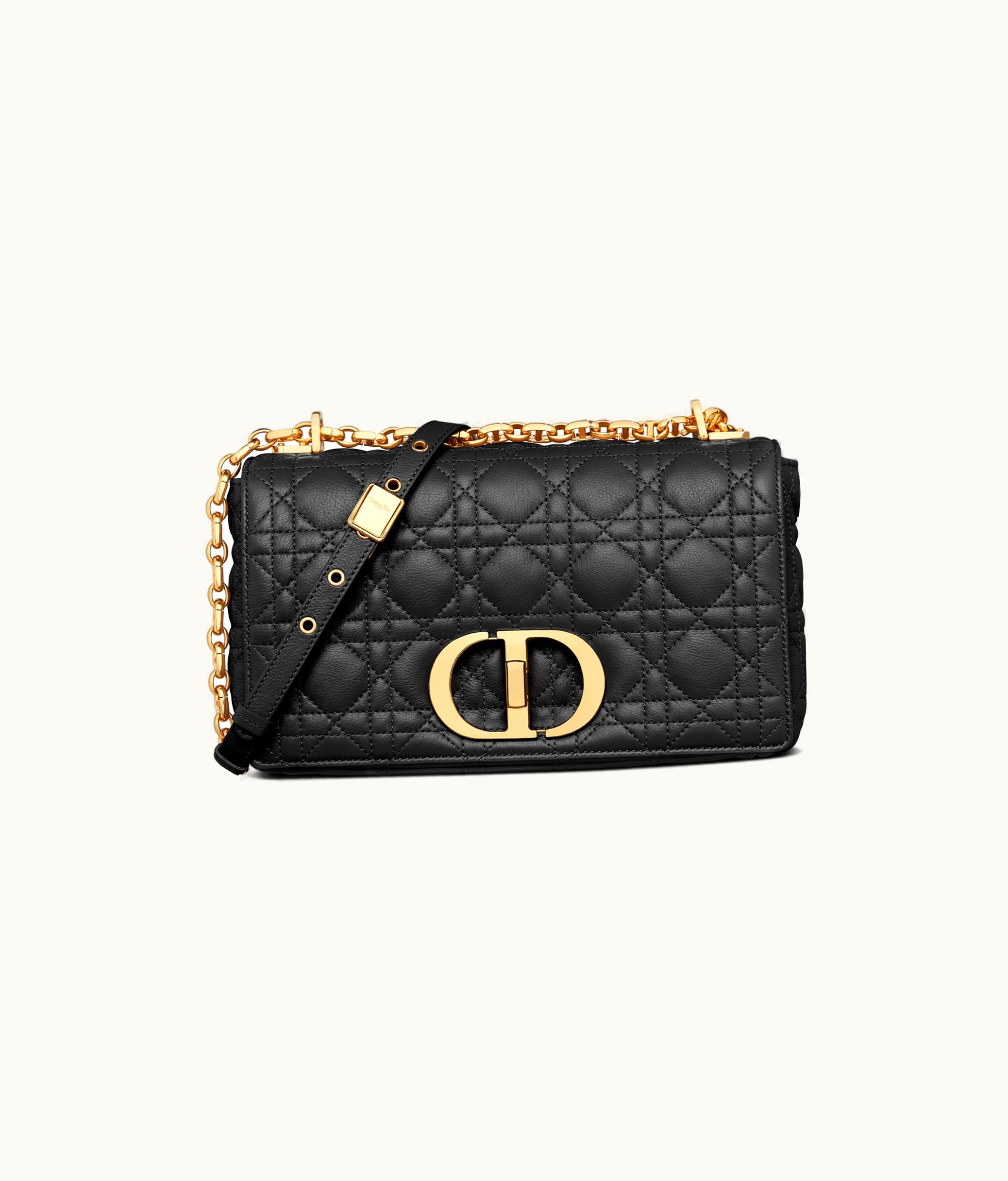 Dior Medium Dior Caro Bag - Black Supple Cannage Calfskin