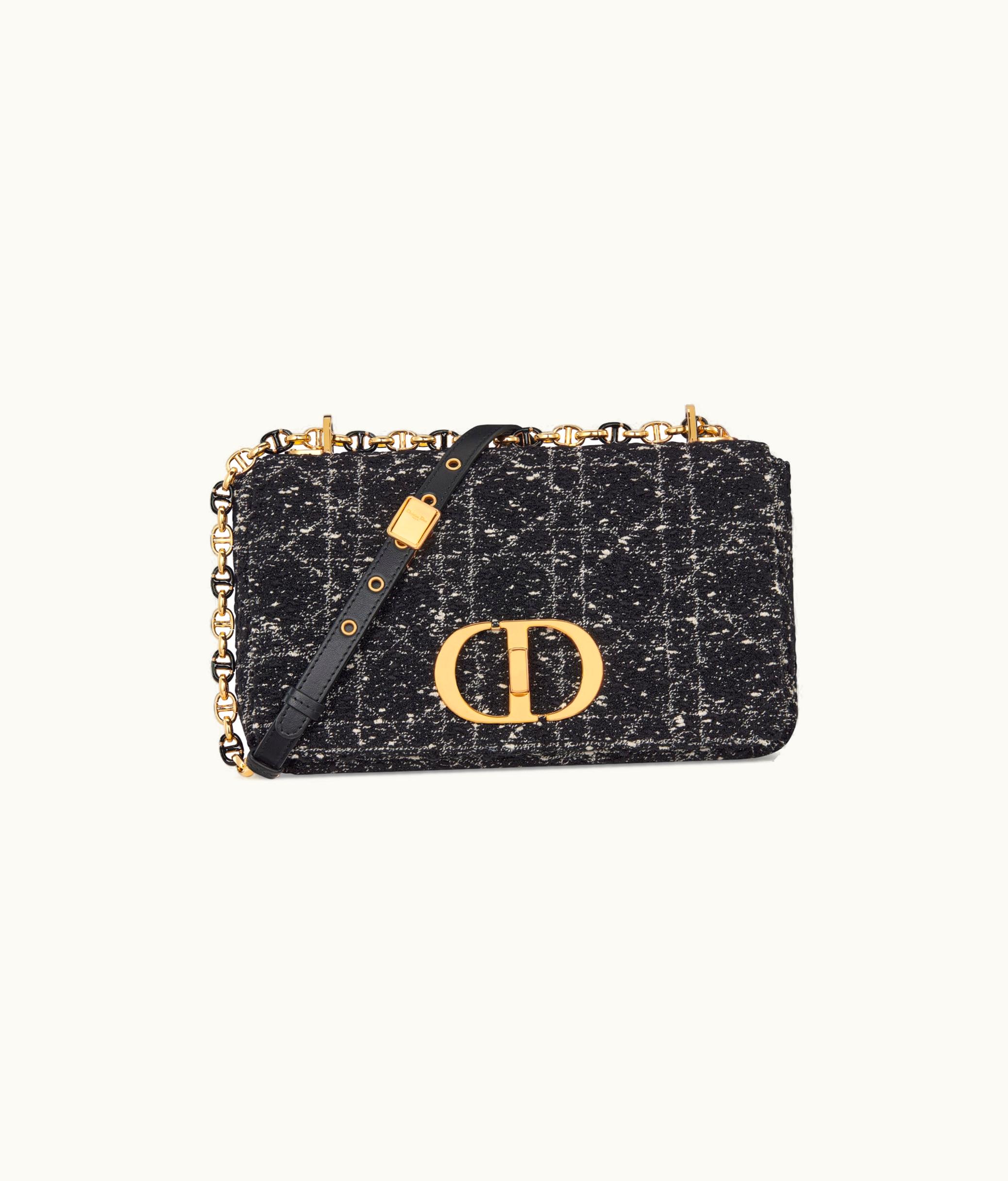 Dior Medium Dior Caro Bag - Black Cannage Tweed