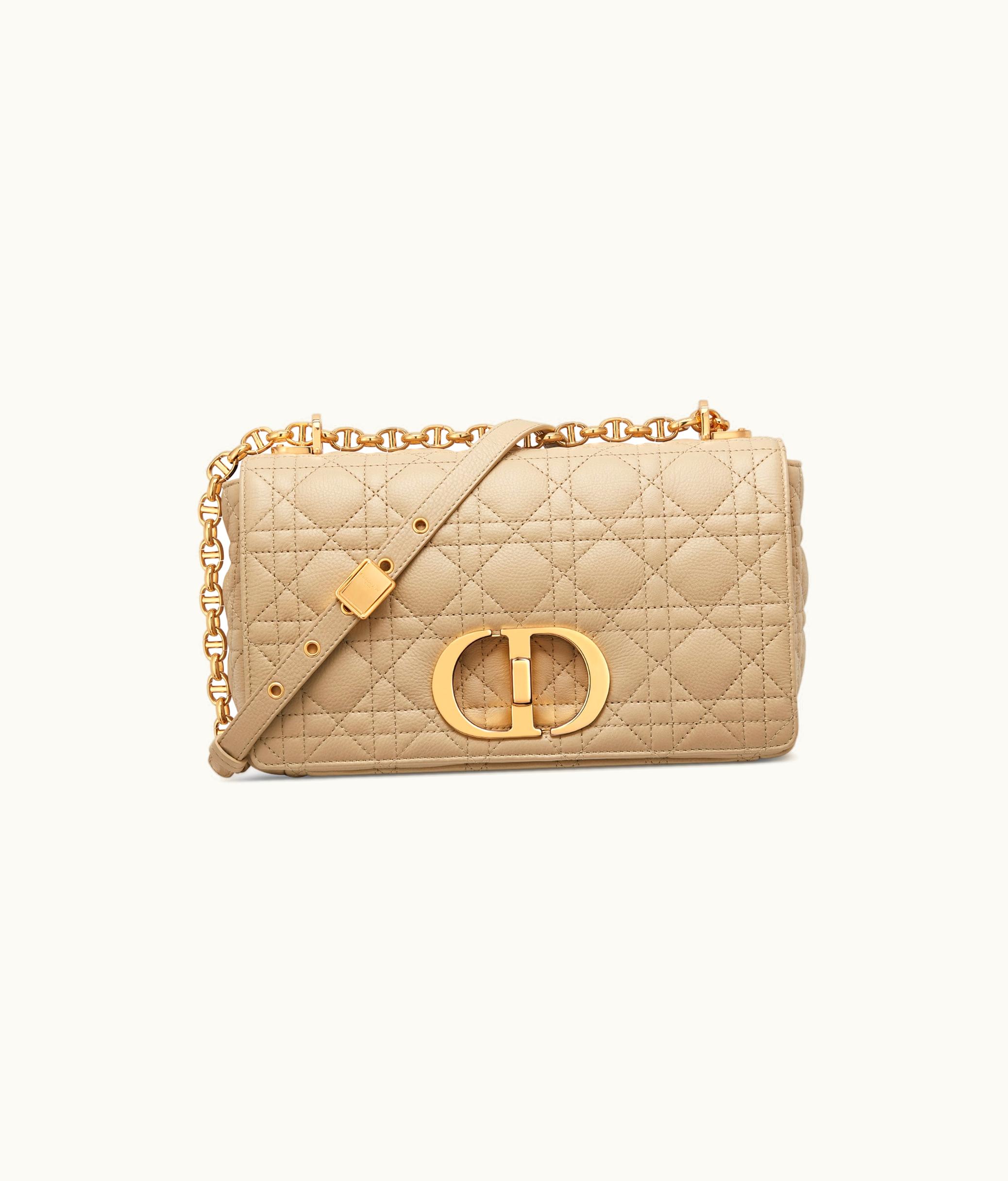 Dior Medium Dior Caro Bag - Beige Supple Cannage Calfskin