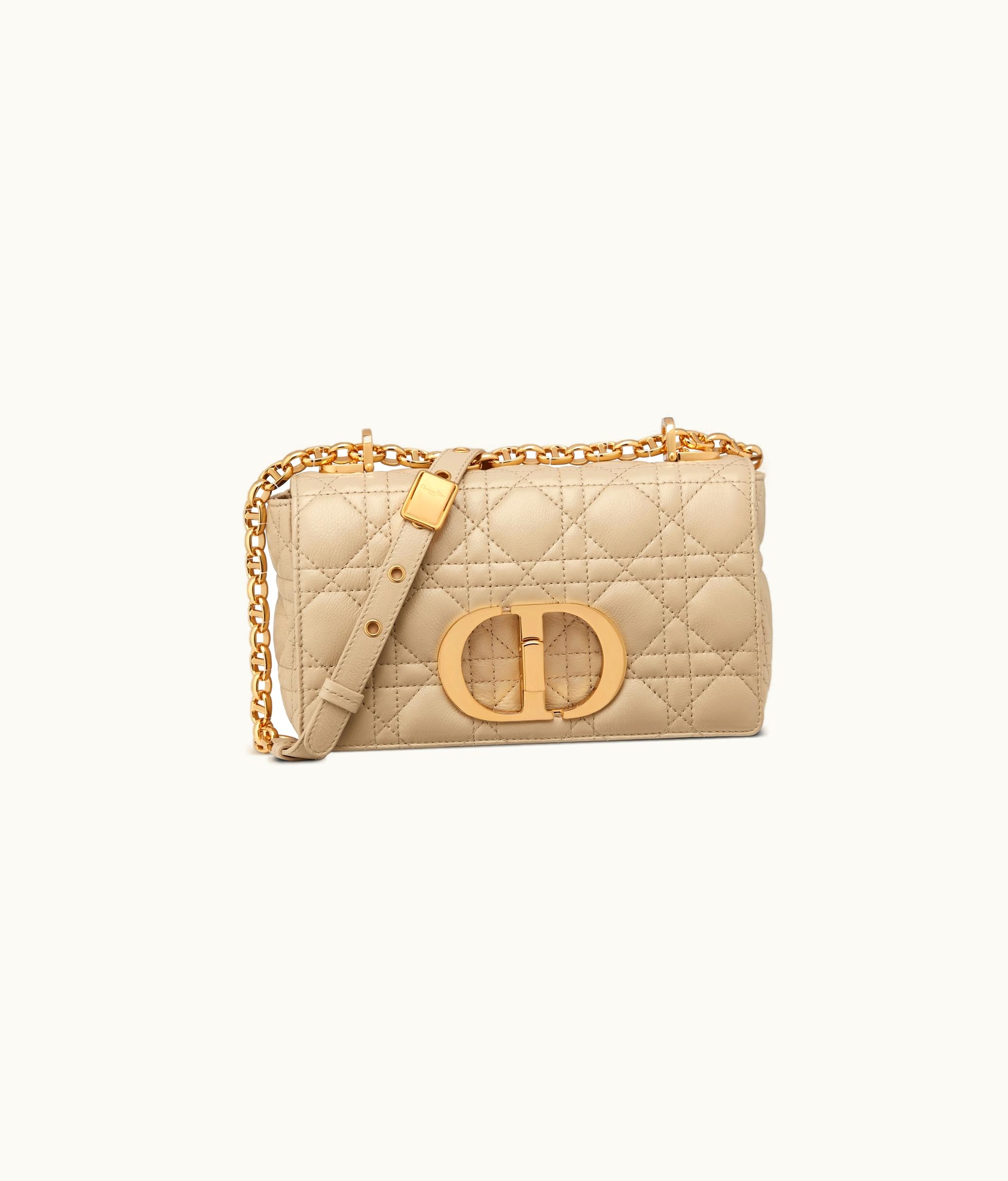 Dior Small Dior Caro Bag - Beige Supple Cannage Calfskin