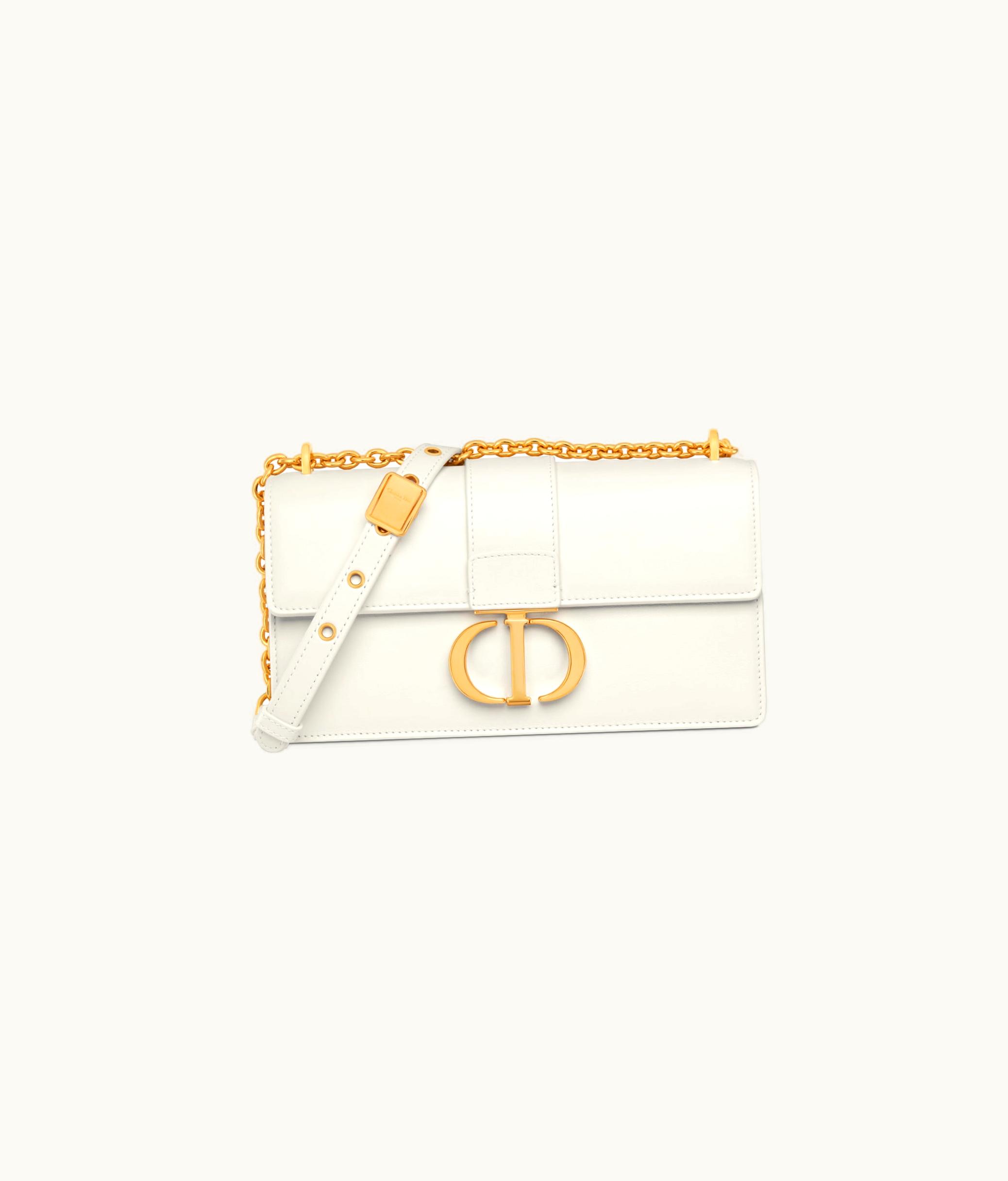 Dior Dior 30 Montaigne East-West Bag With Chain - Latte Calfskin