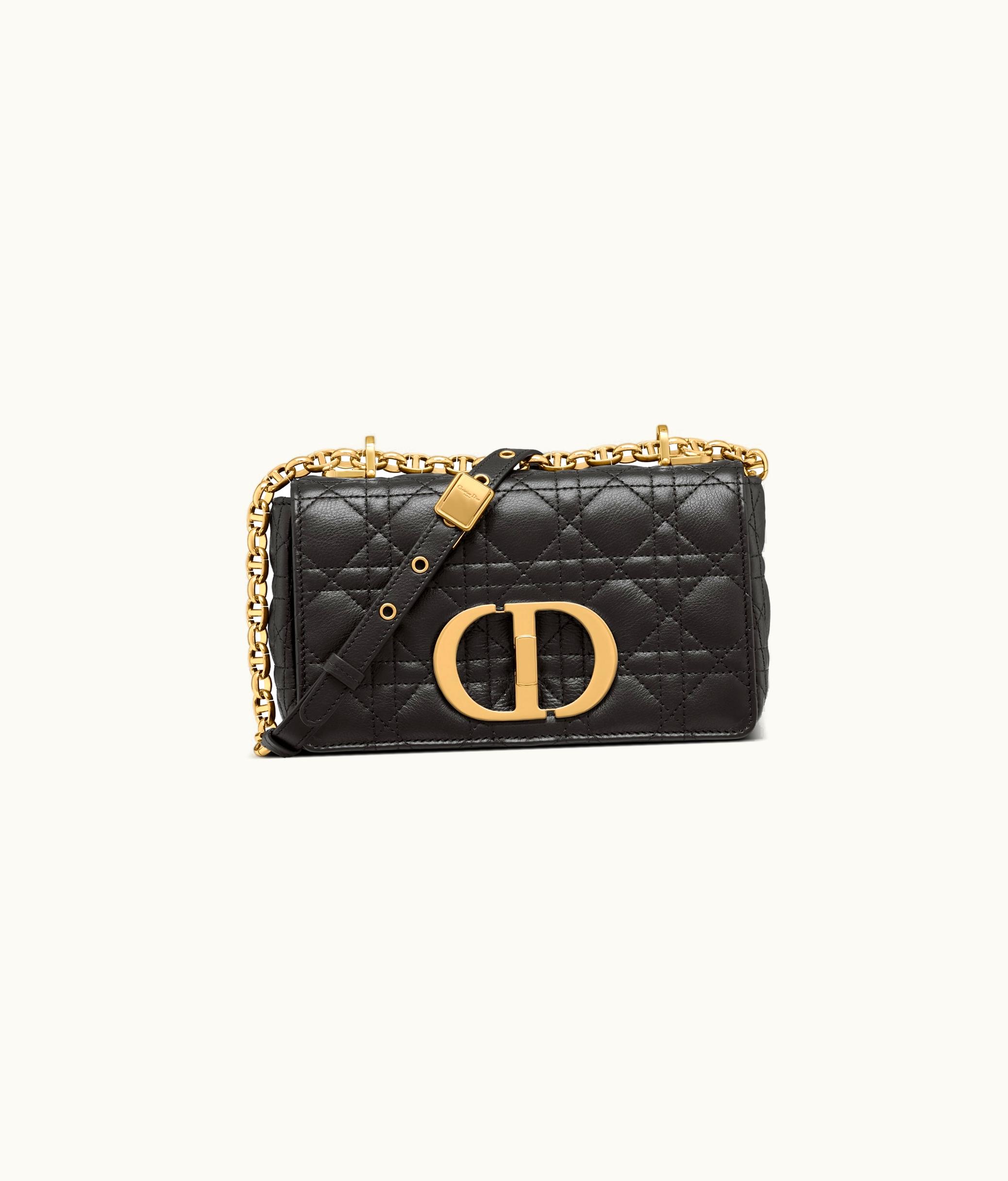 Dior Small Dior Caro Bag - Black Supple Cannage Calfskin