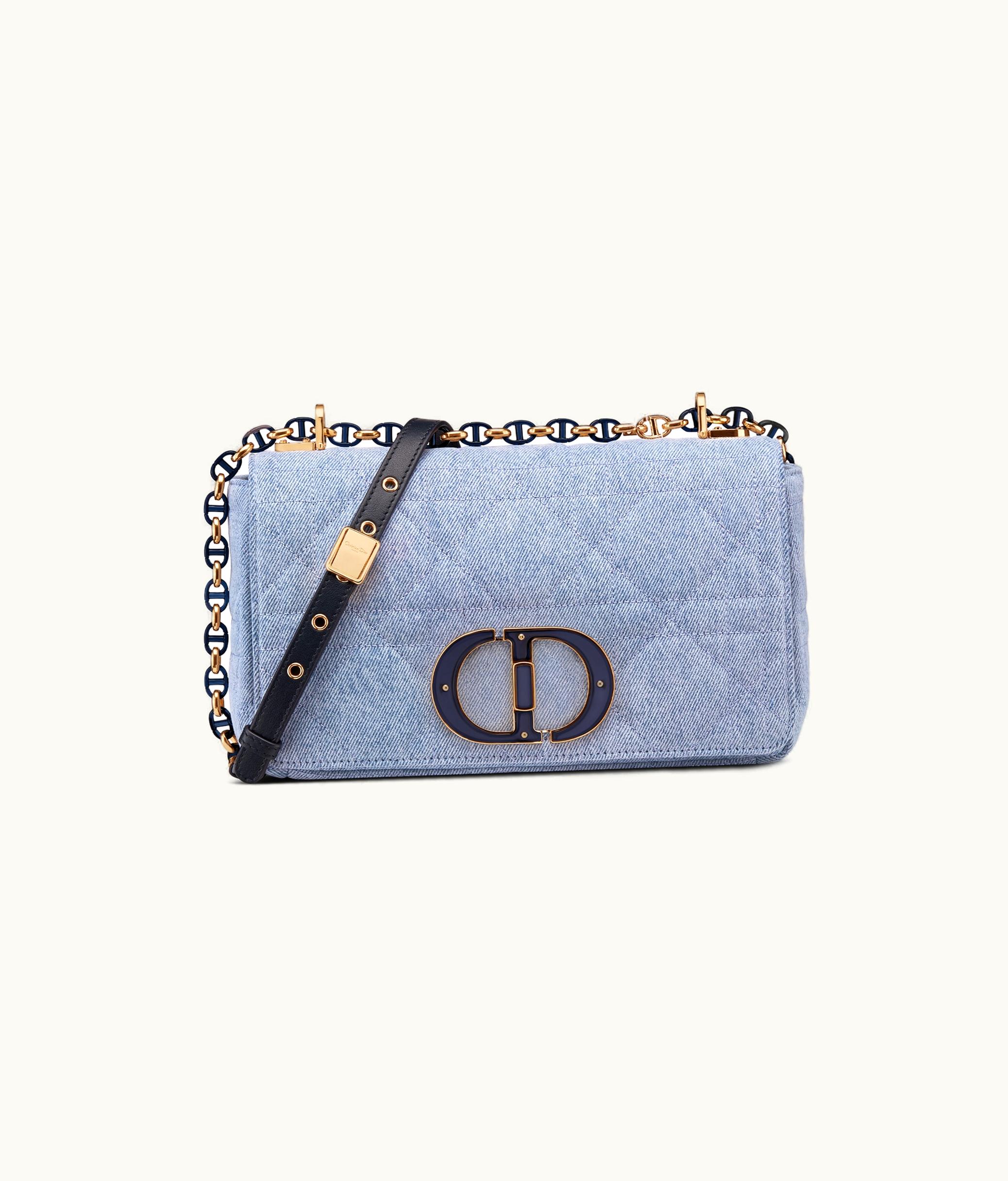 Dior Medium Dior Caro Bag - Blue Macrocannage Denim
