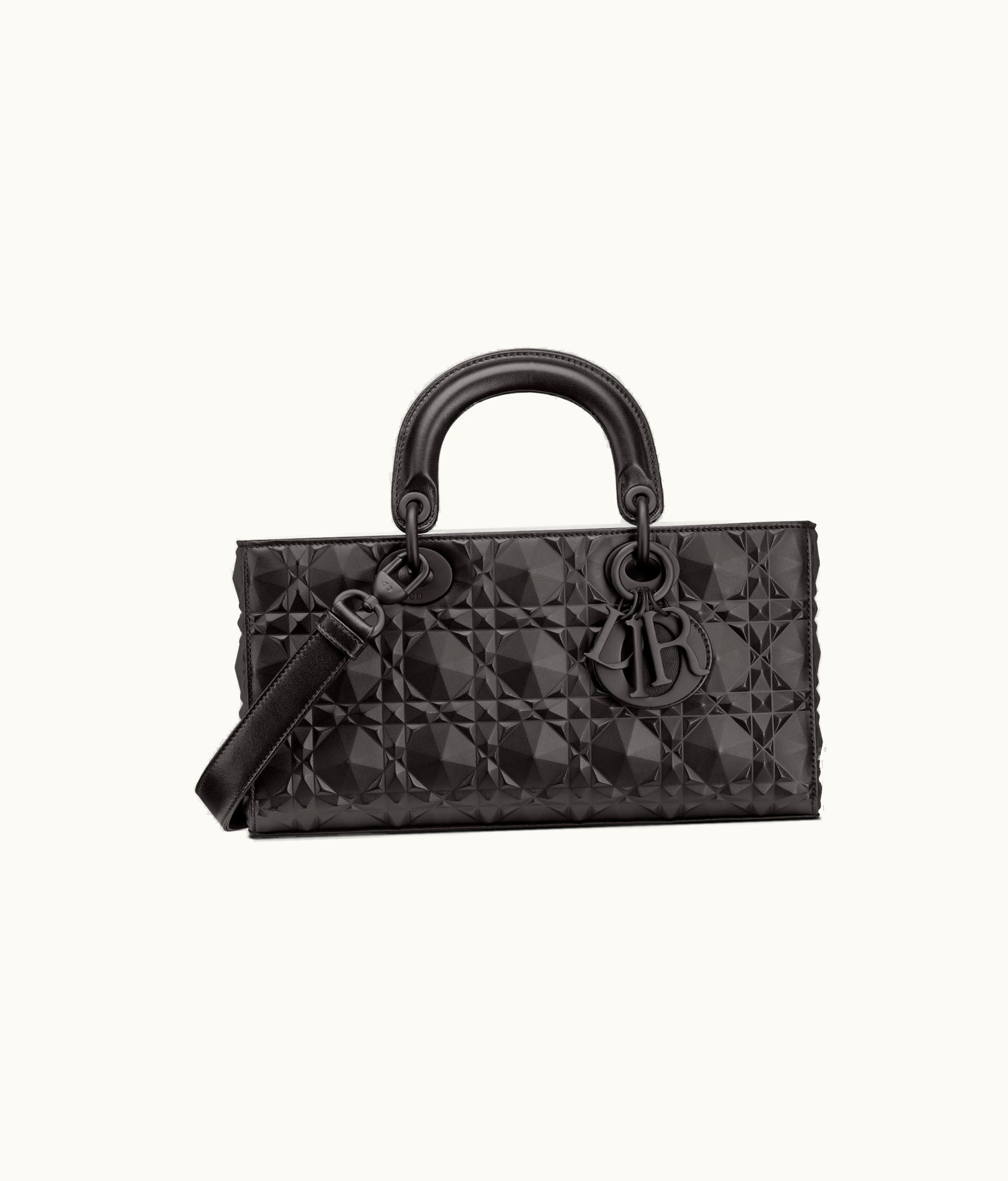 Dior Dior Medium Lady D-Joy Bag - Black Cannage Calfskin With Diamond Motif