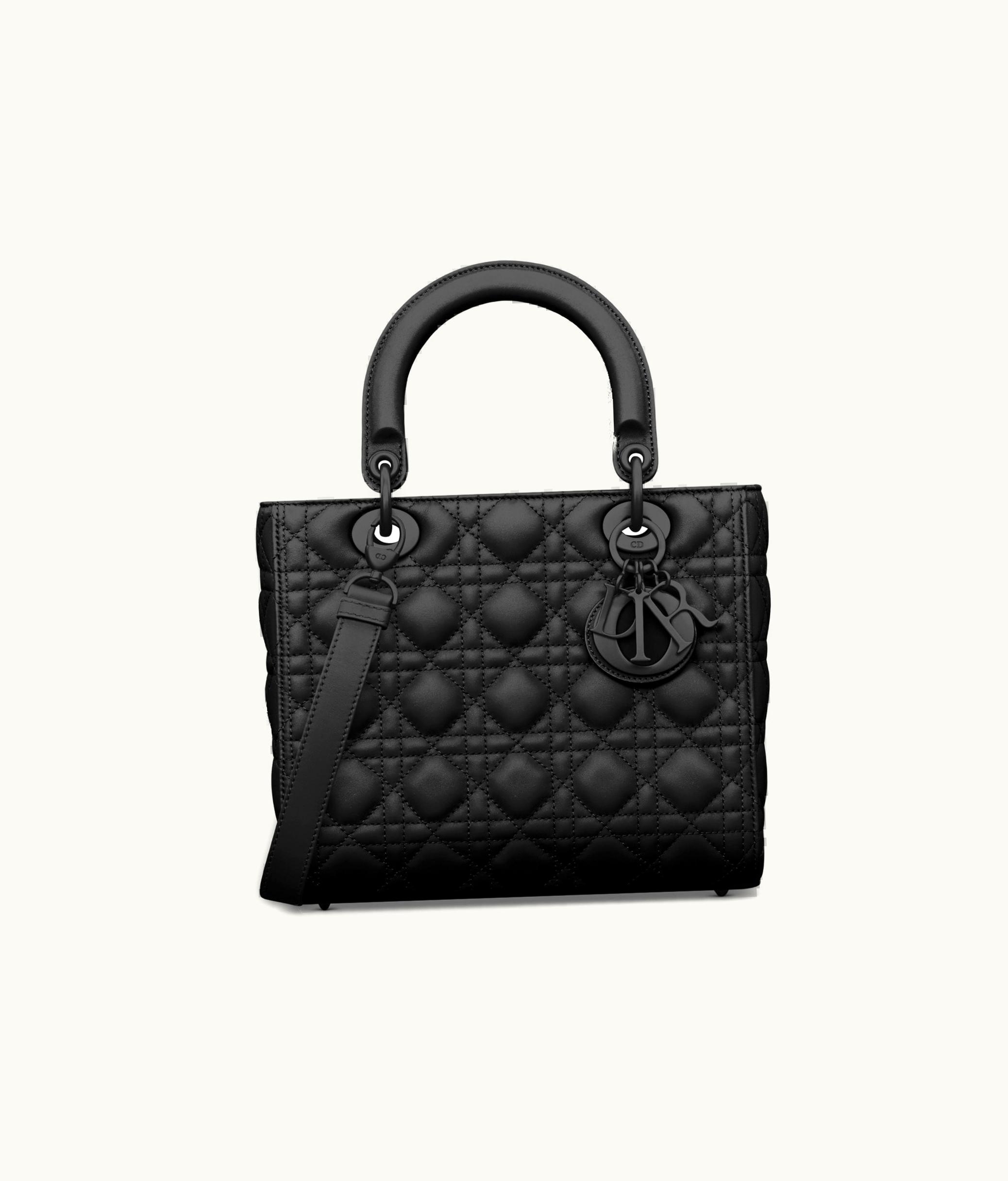 Dior Medium Lady Dior Bag - Black Ultramatte Cannage Calfskin
