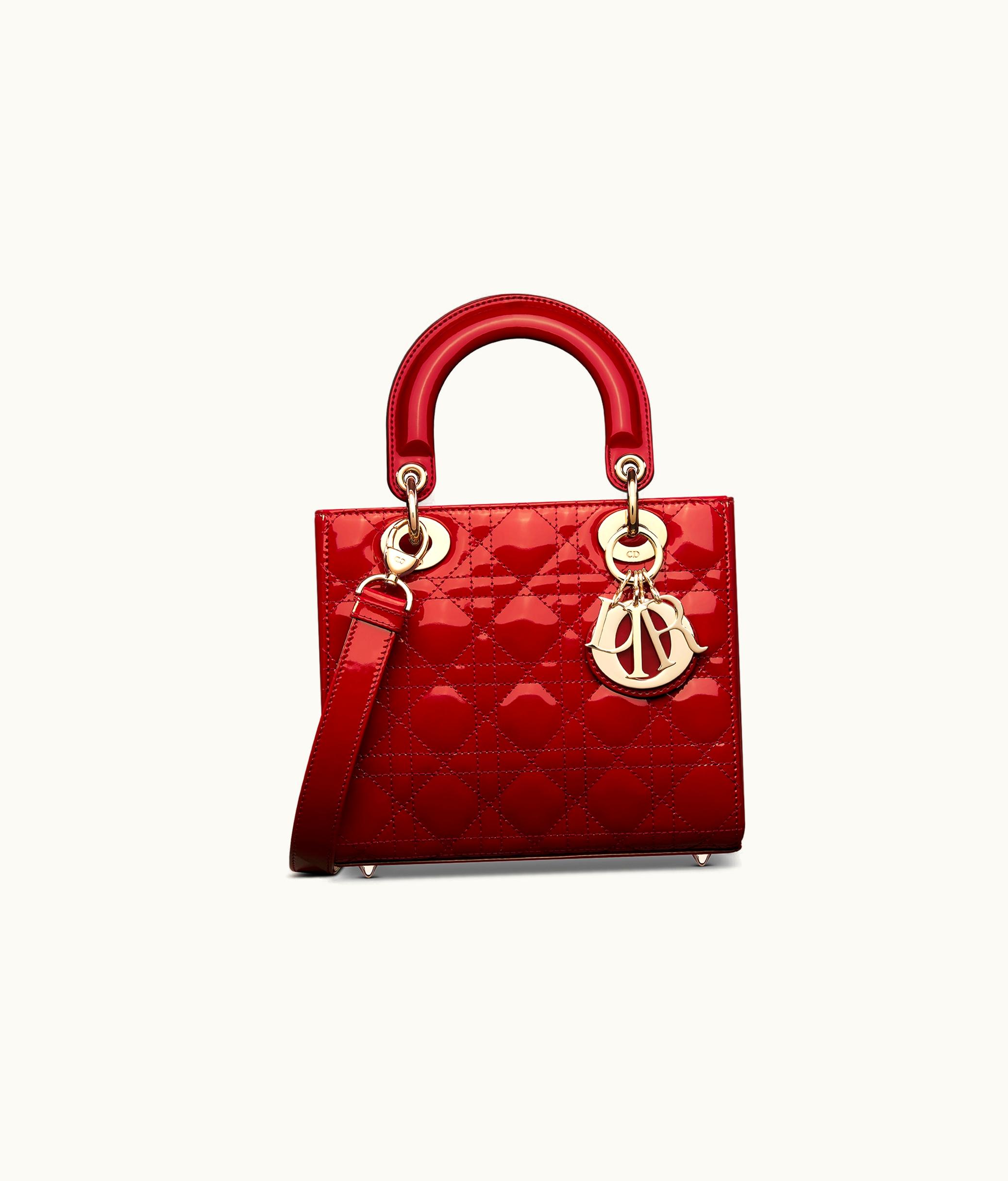 Dior Small Lady Dior Bag - Cherry Red Patent Cannage Calfskin