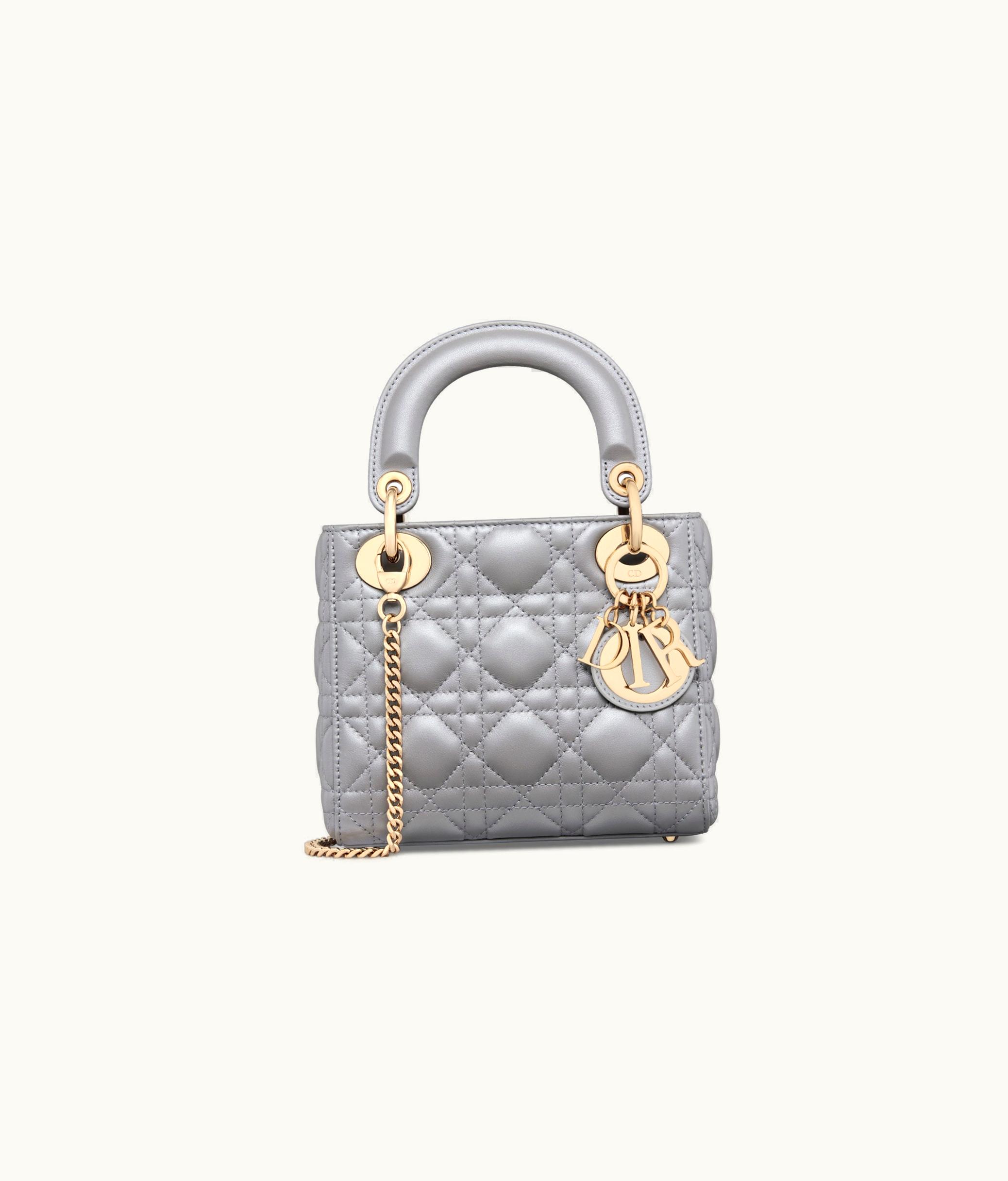 Dior Mini Lady Dior Bag - Opaline Gray Pearlescent Cannage Lambskin