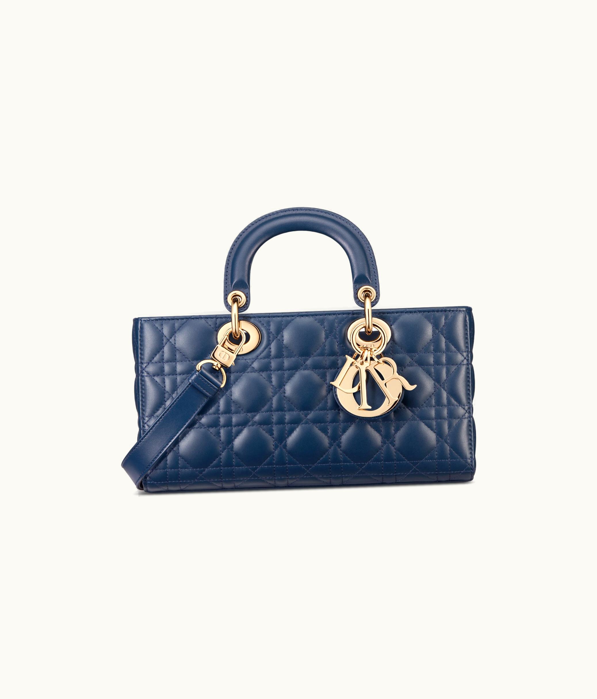 Dior Dior Medium Lady D-Joy Bag - Deep Ocean Blue Cannage Lambskin