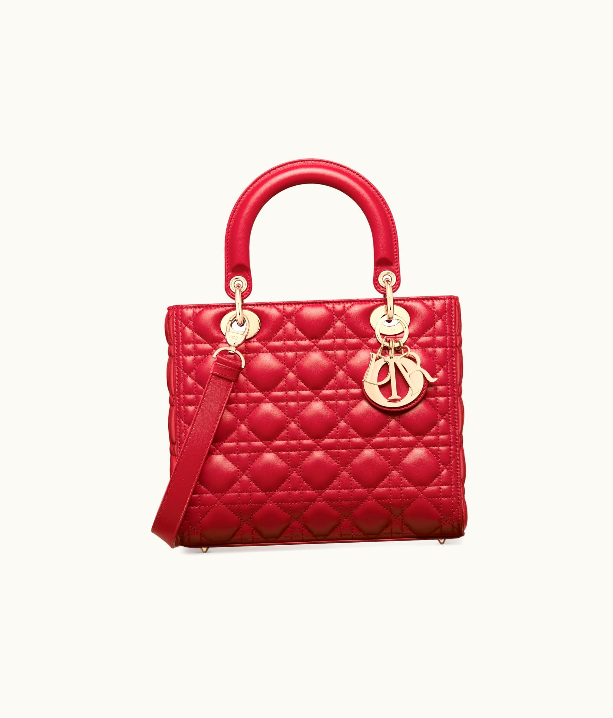 Dior Medium Lady Dior Bag - Amaryllis Red Cannage Lambskin
