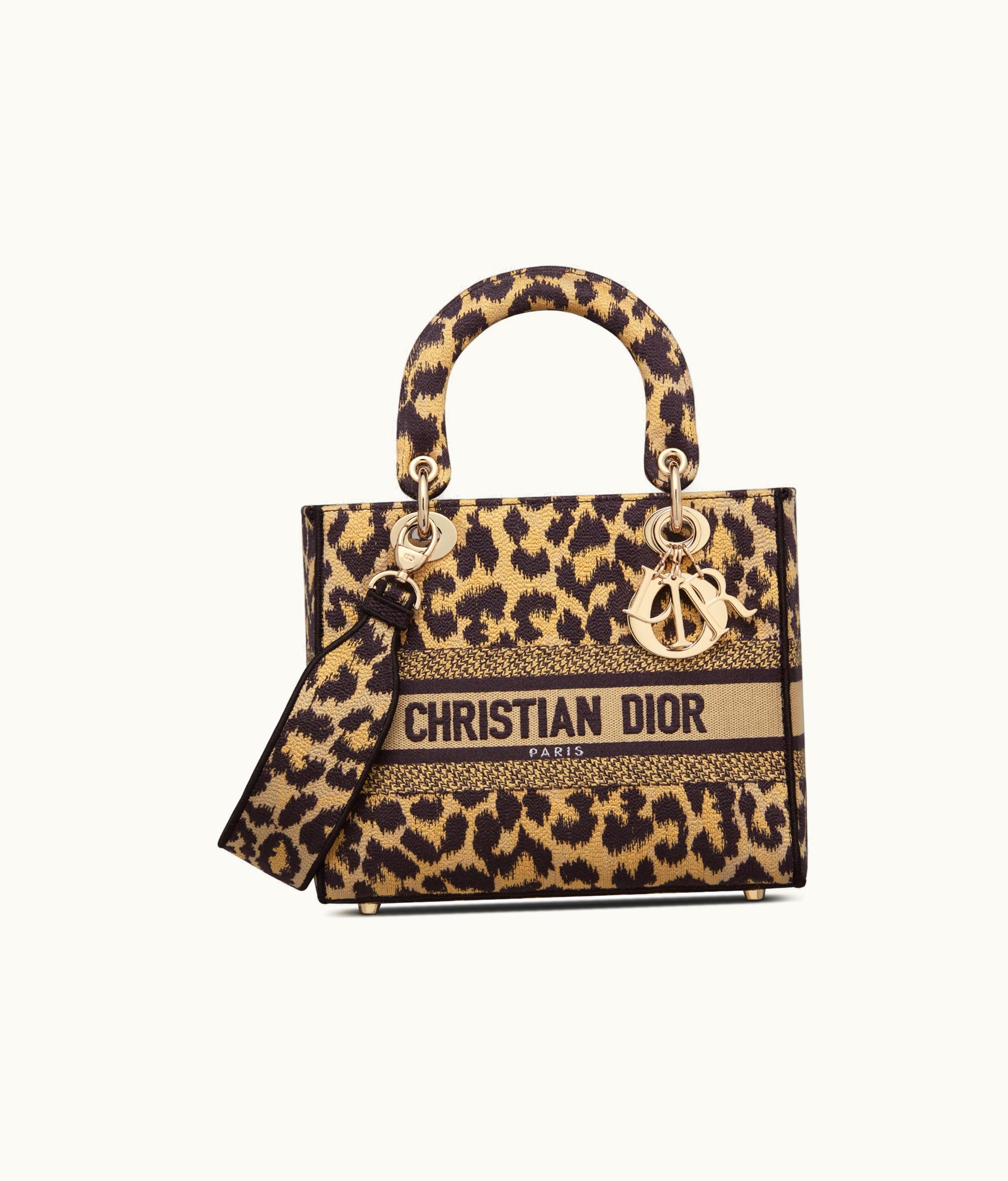 Dior Dior Medium Lady D-Lite Bag - Beige And Black Mizza Embroidery