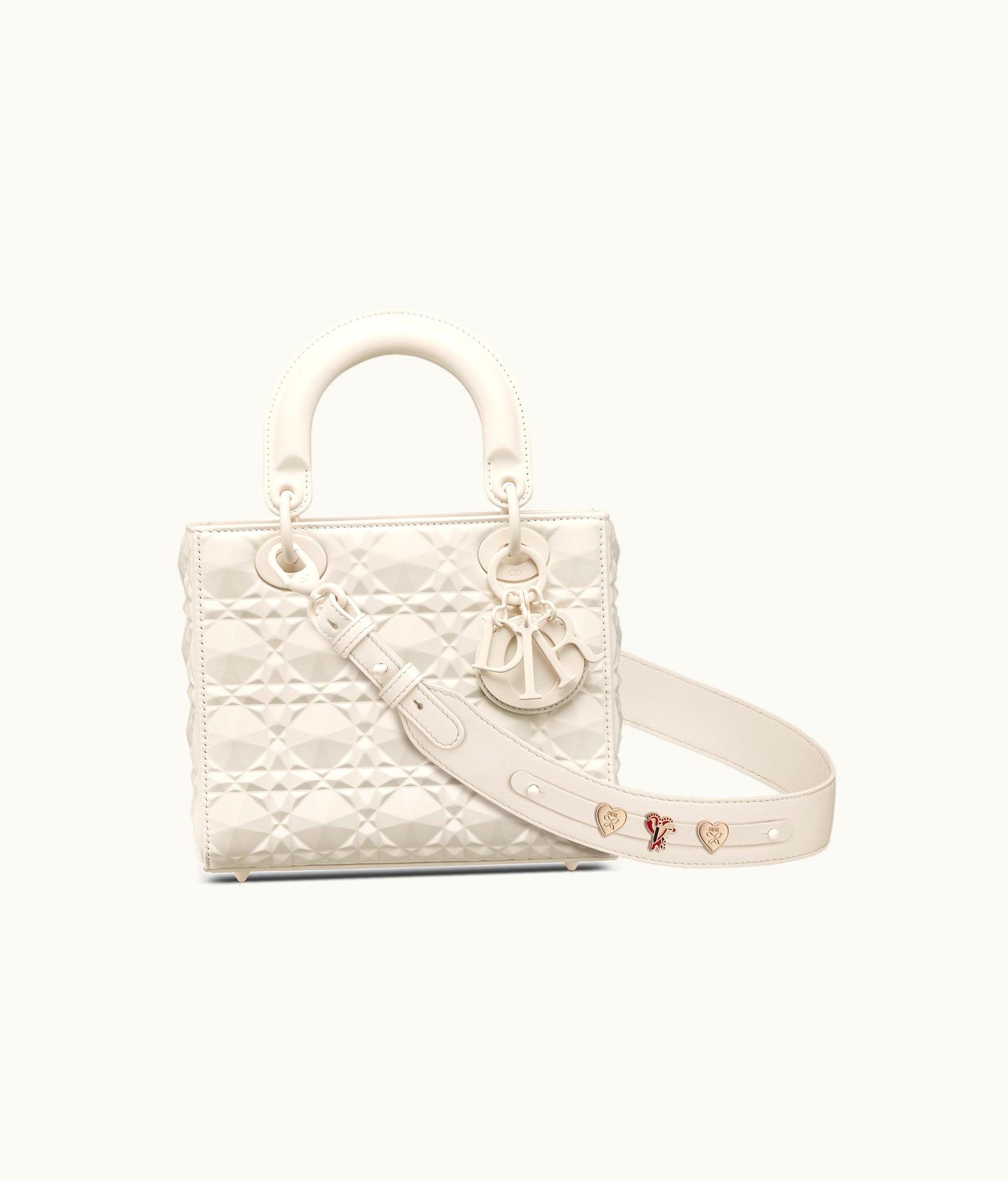Dior Small Lady Dior My ABCDior Bag - Latte Cannage Calfskin With Diamond Motif