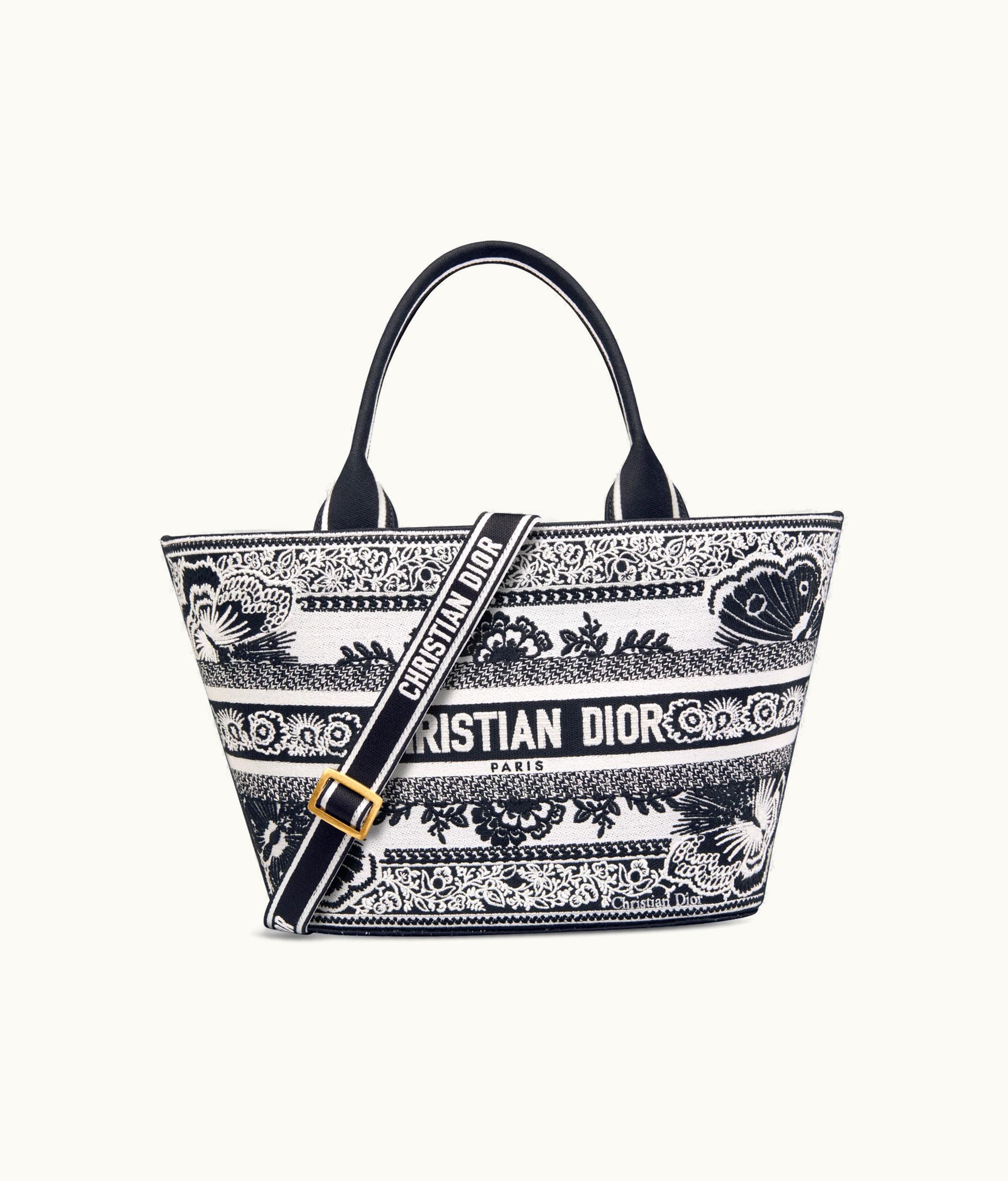 Dior Dior Hat Basket Bag - White And Black Butterfly Bandana Embroidery