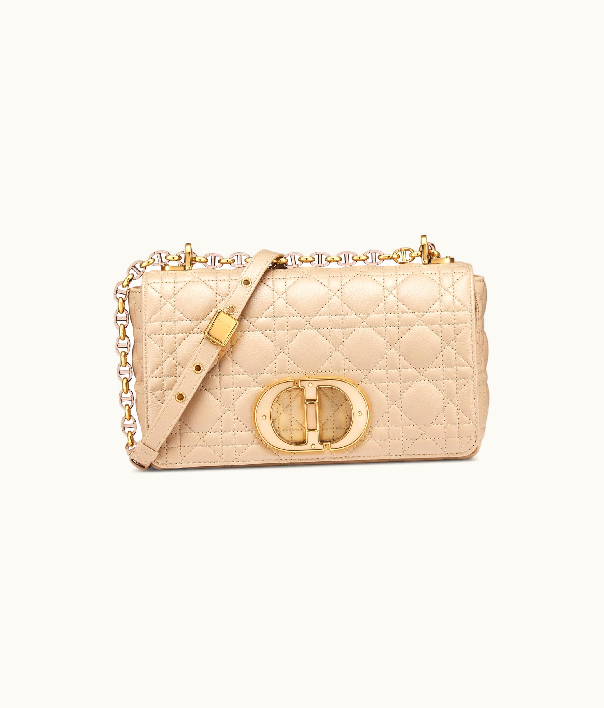 Dior Medium Dior Caro Bag - Powder Beige Cannage Calfskin