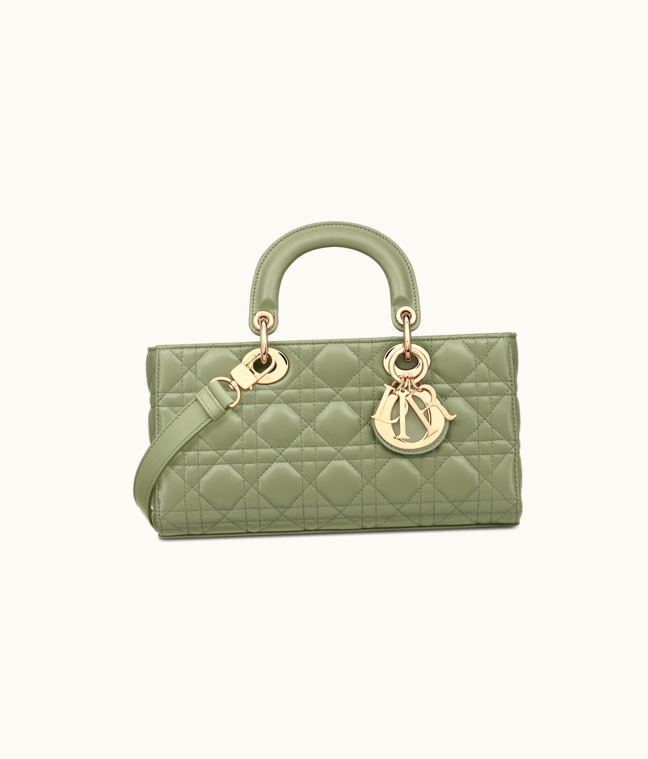 Dior Dior Medium Lady D-Joy Bag - Pastel Peyote Green Cannage Lambskin