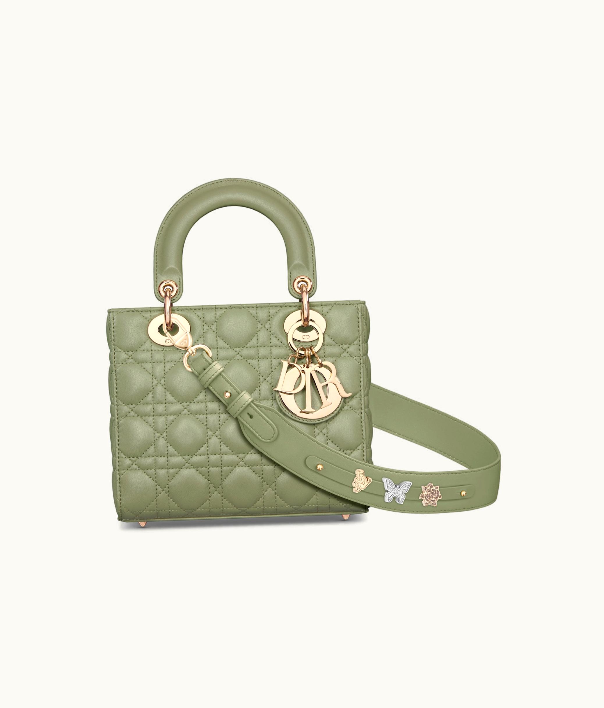 Dior Small Lady Dior My ABCDior Bag - Pastel Peyote Green Cannage Lambskin