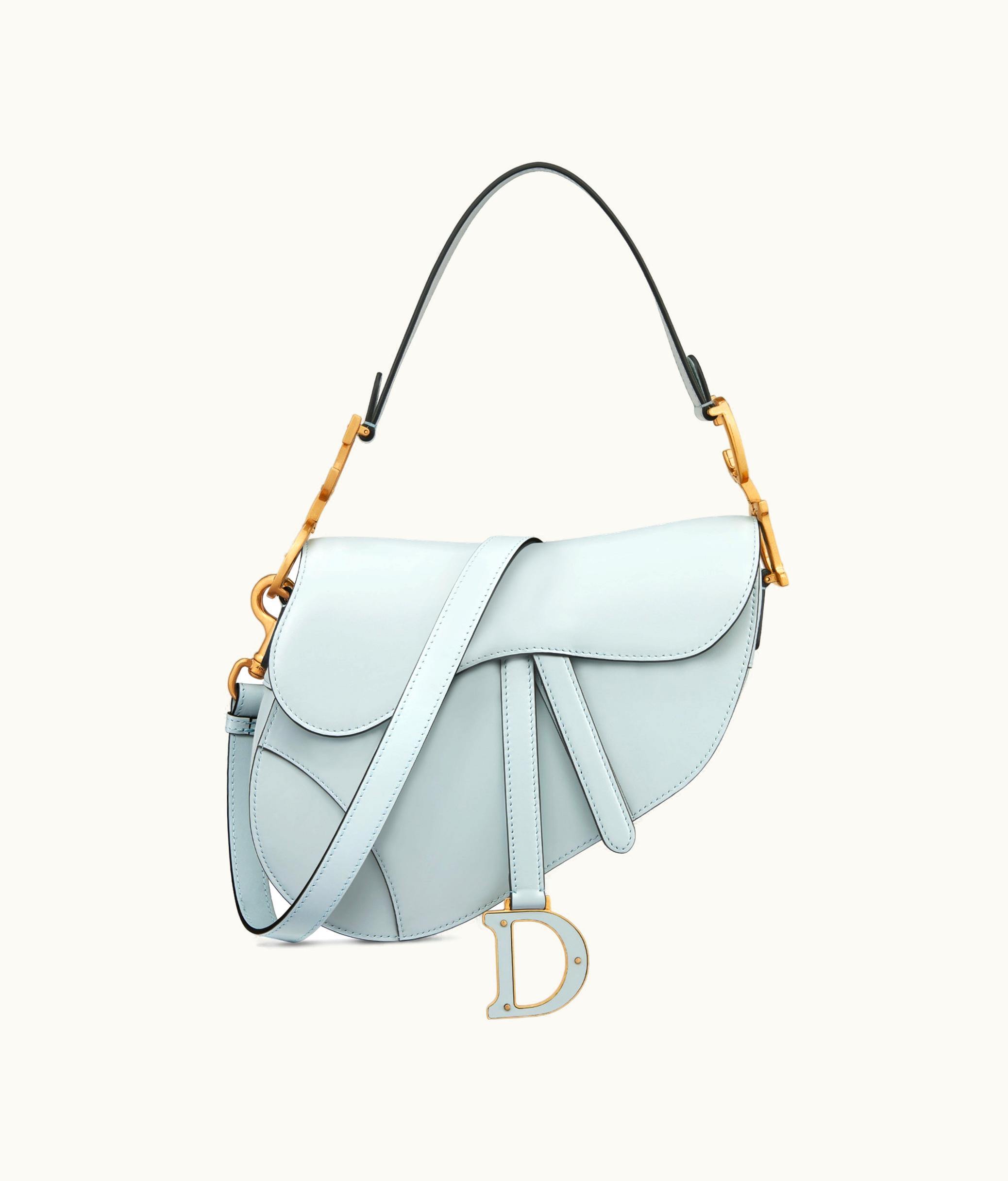 Dior Dior Saddle Bag With Strap - Placid Blue Smooth Calfskin