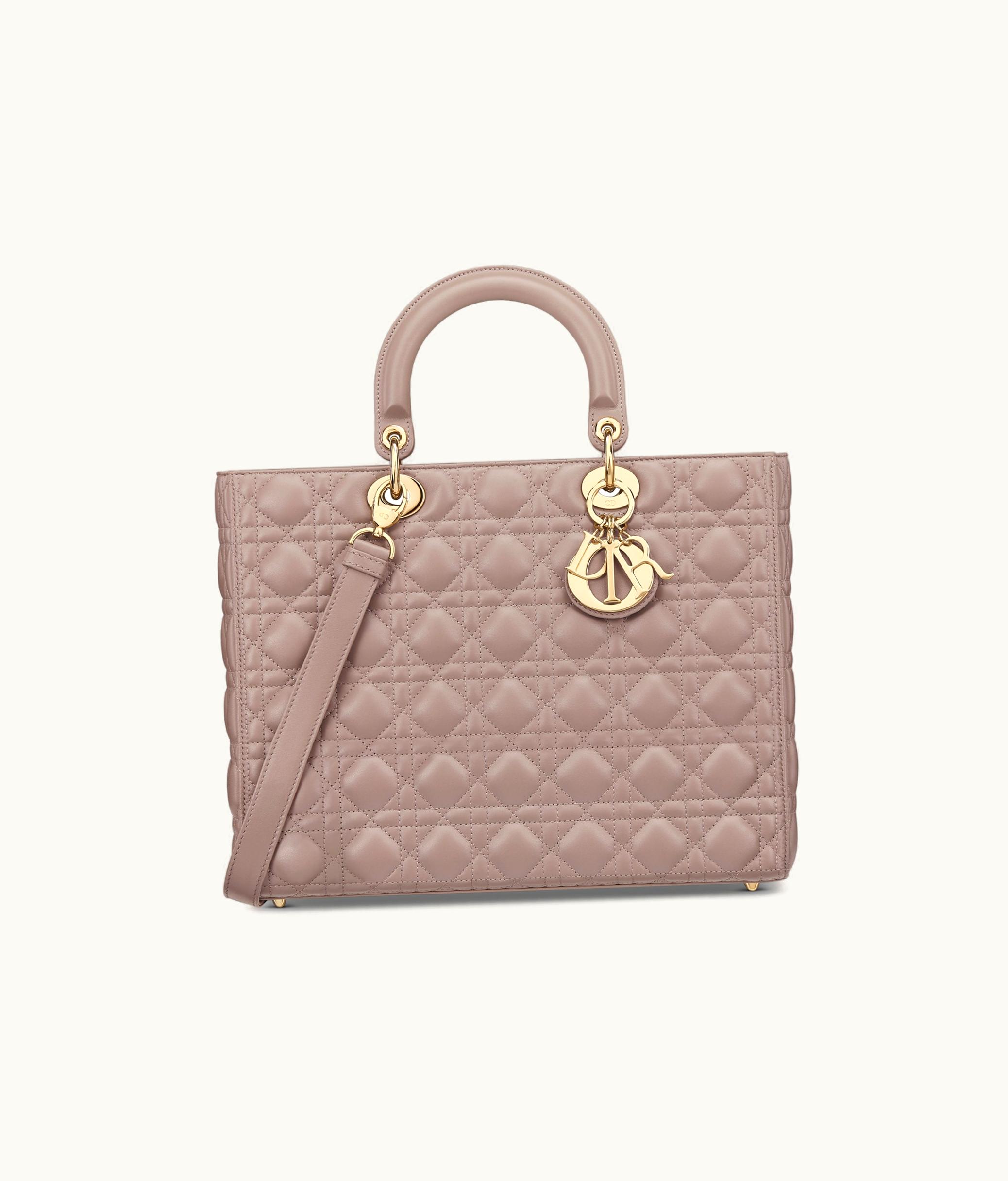 Dior Large Lady Dior Bag - Warm Taupe Cannage Lambskin