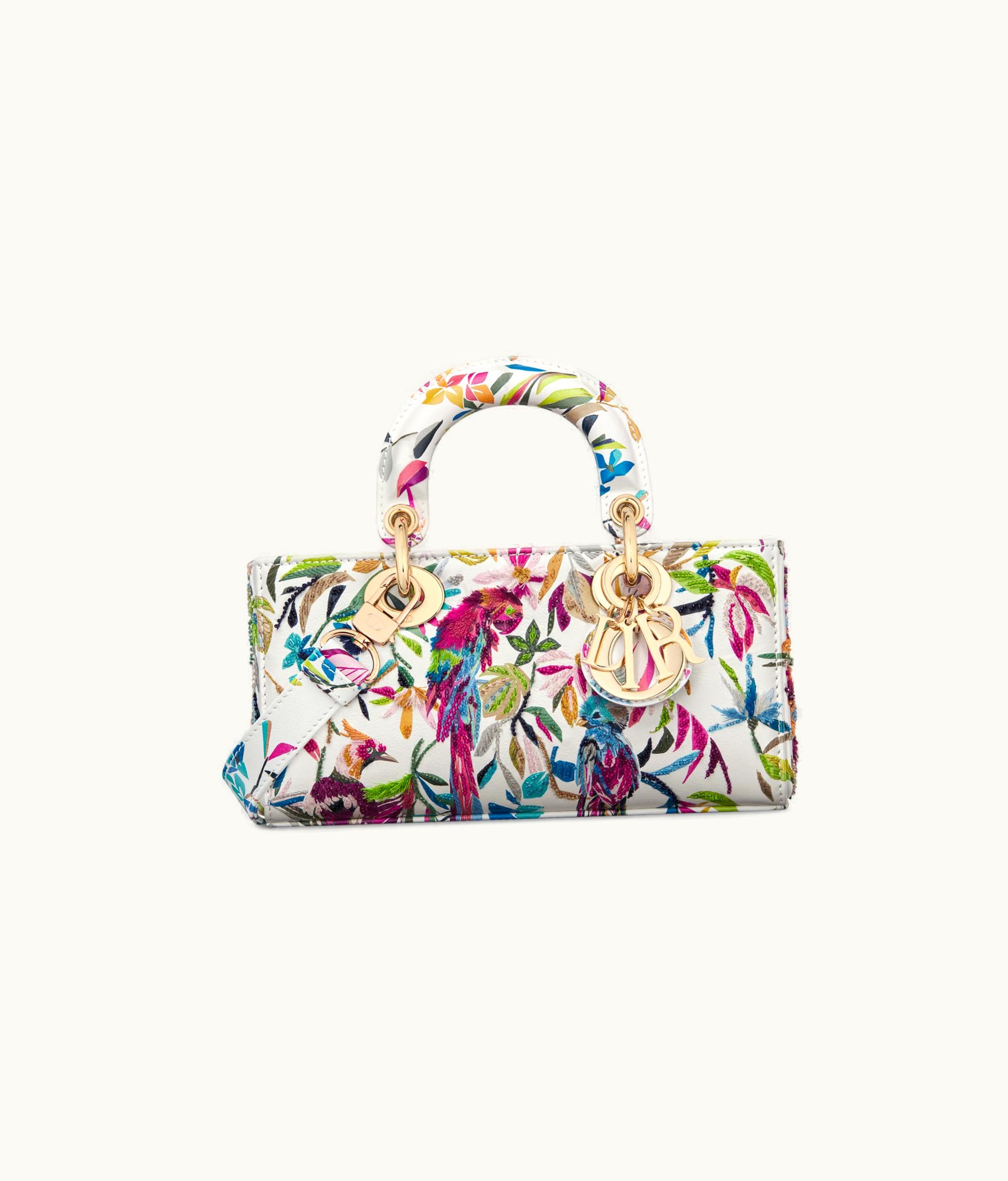 Dior Dior Small Lady D-Joy Bag - White Multicolor Calfskin With Toile De Jouy Fantastica Print And Embroidery