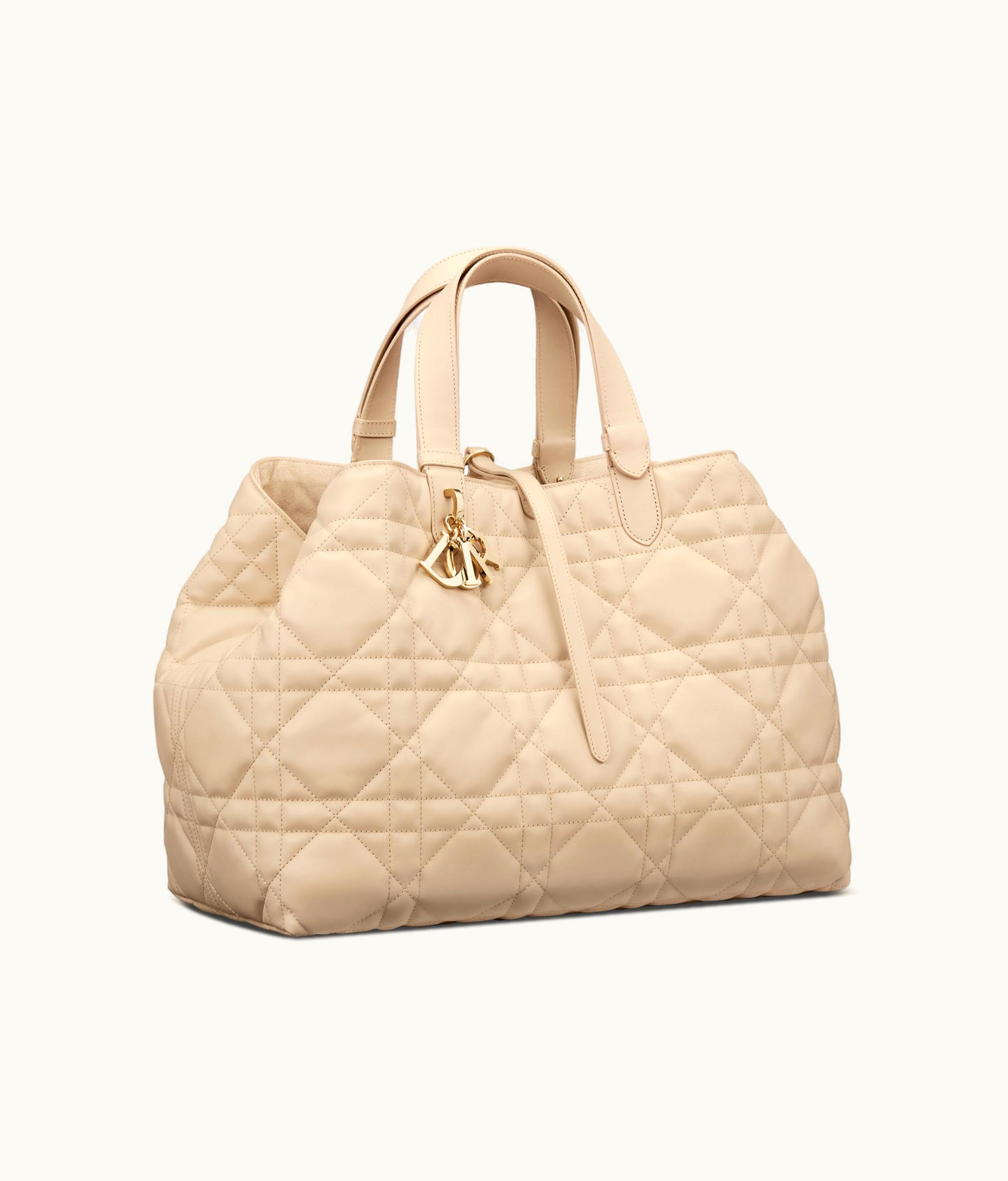 Dior Large Dior Toujours Bag - Powder Beige Macrocannage Calfskin