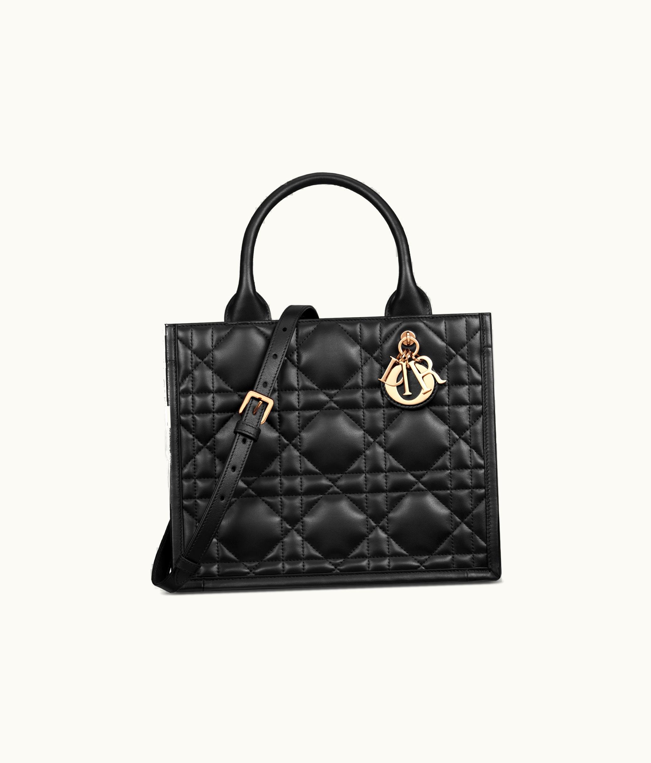 Dior Small Dior Book Tote - Black Macrocannage Calfskin (26.5 X 21 X 14 CM)