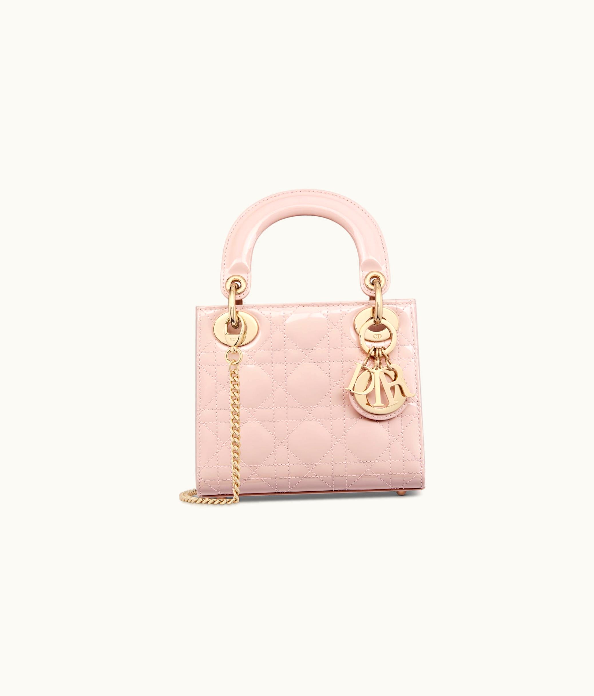 Dior Mini Lady Dior Bag - Powder Pink Patent Cannage Calfskin