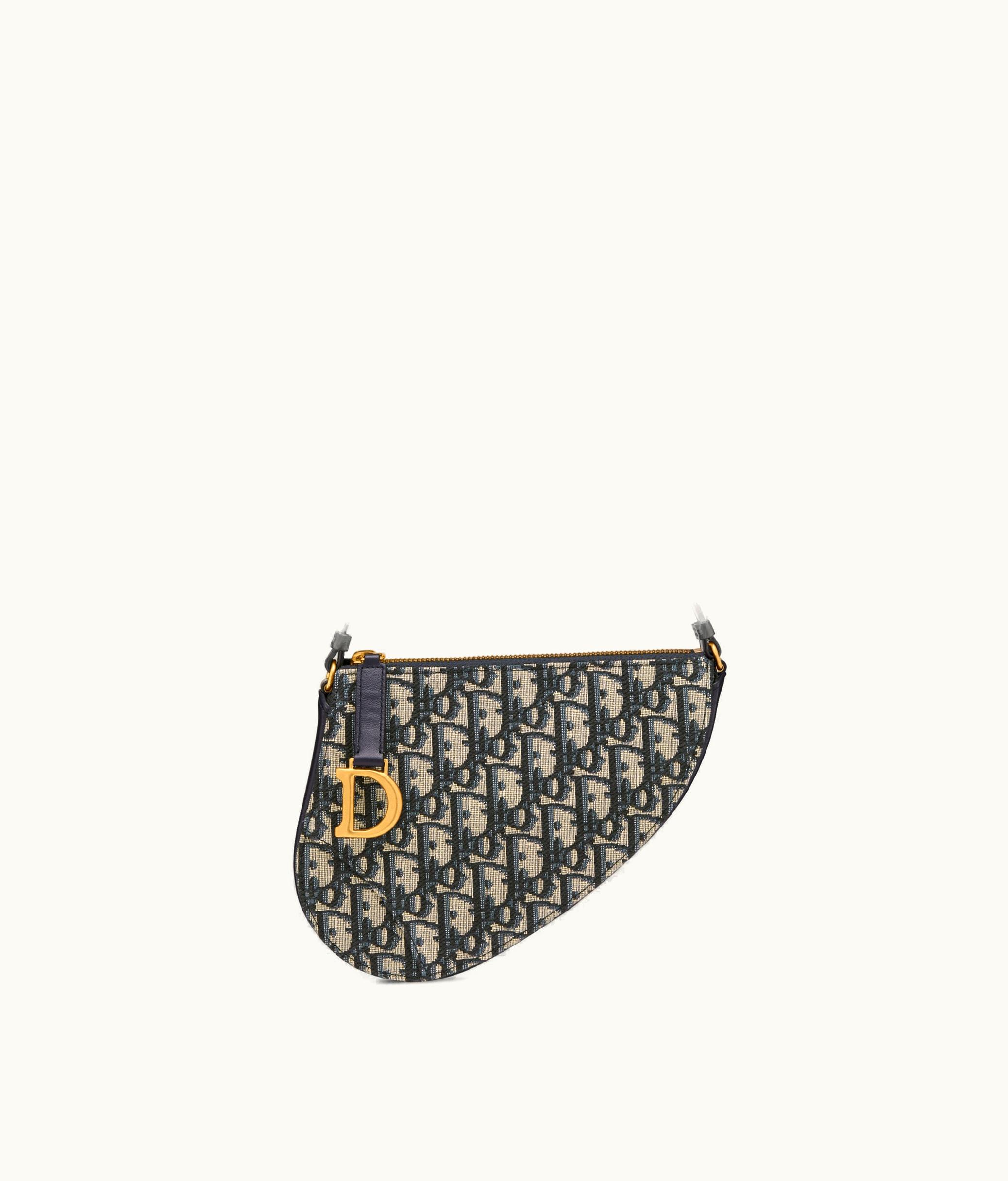 Dior Saddle Shoulder Pouch - Blue Dior Oblique Jacquard