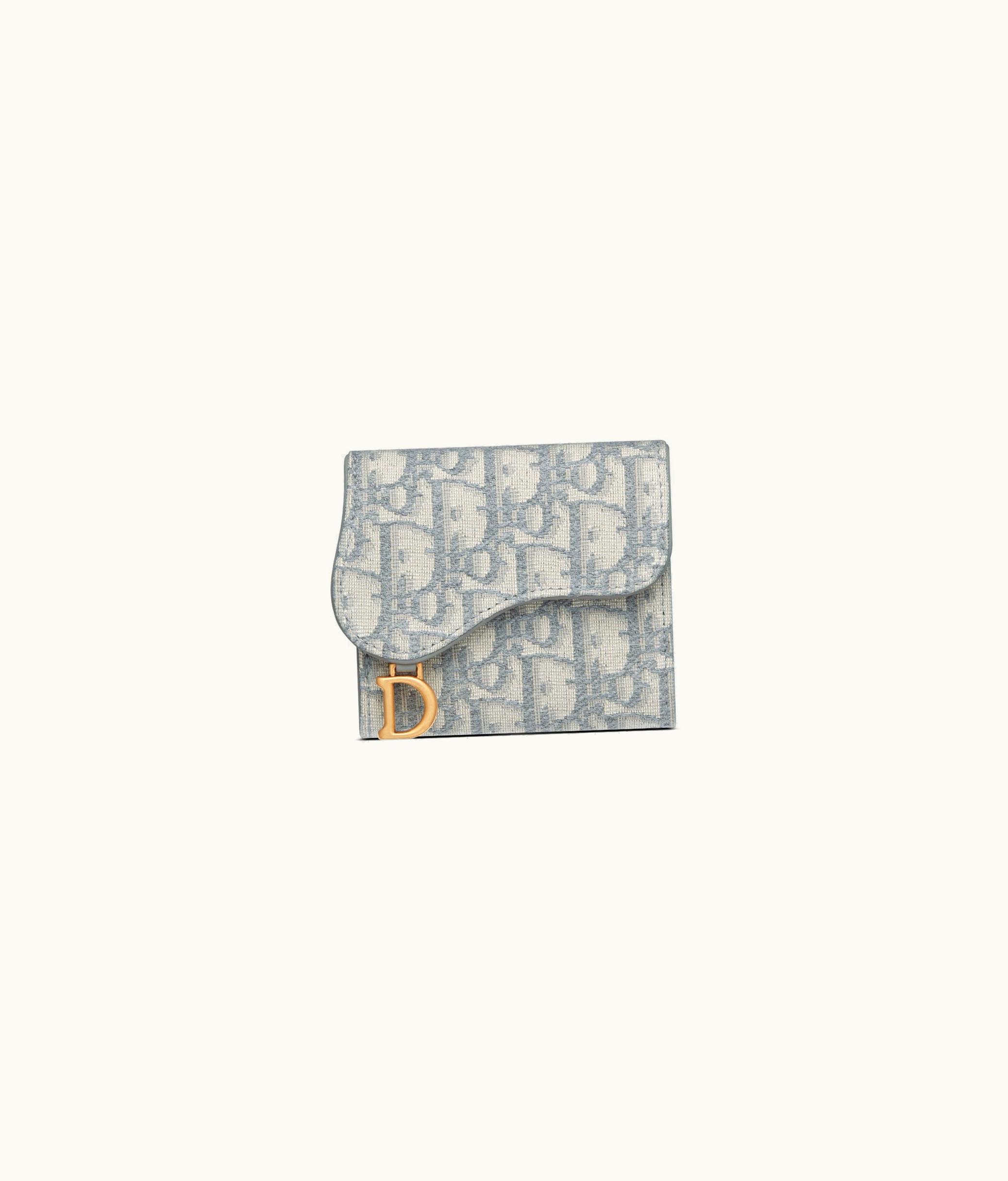 Dior Saddle Lotus Wallet - Gray Dior Oblique Jacquard