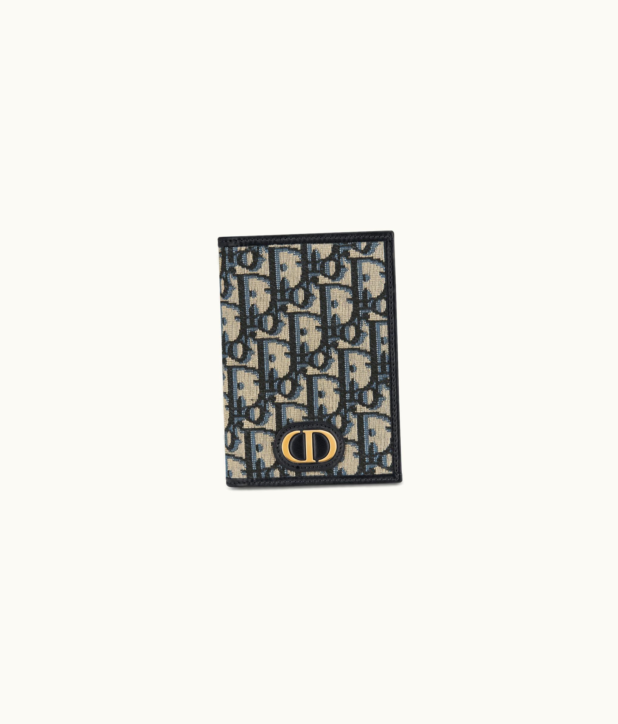 Dior 30 Montaigne Passport Holder - Blue Dior Oblique Jacquard