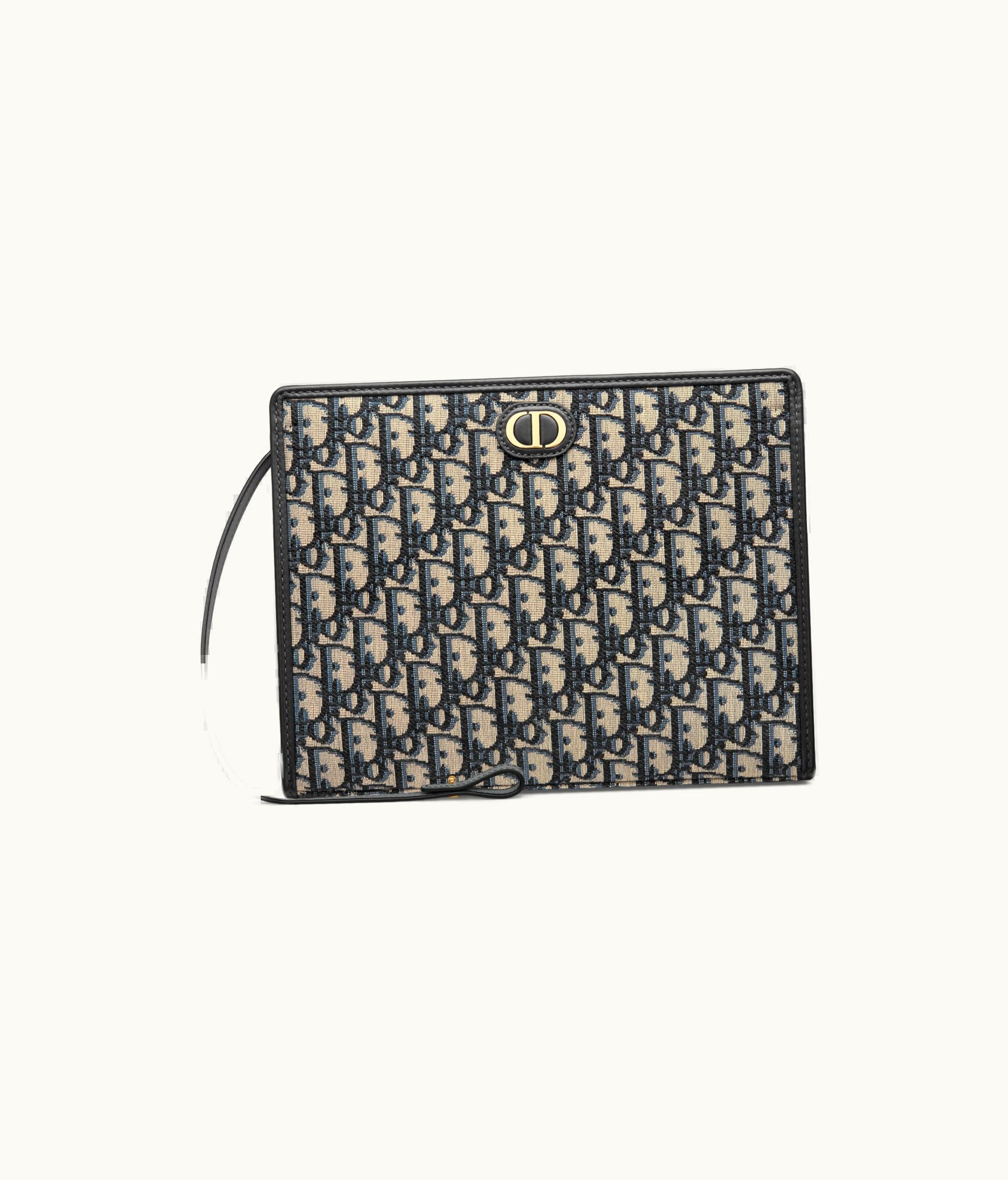 Dior Medium 30 Montaigne Pouch - Blue Dior Oblique Jacquard