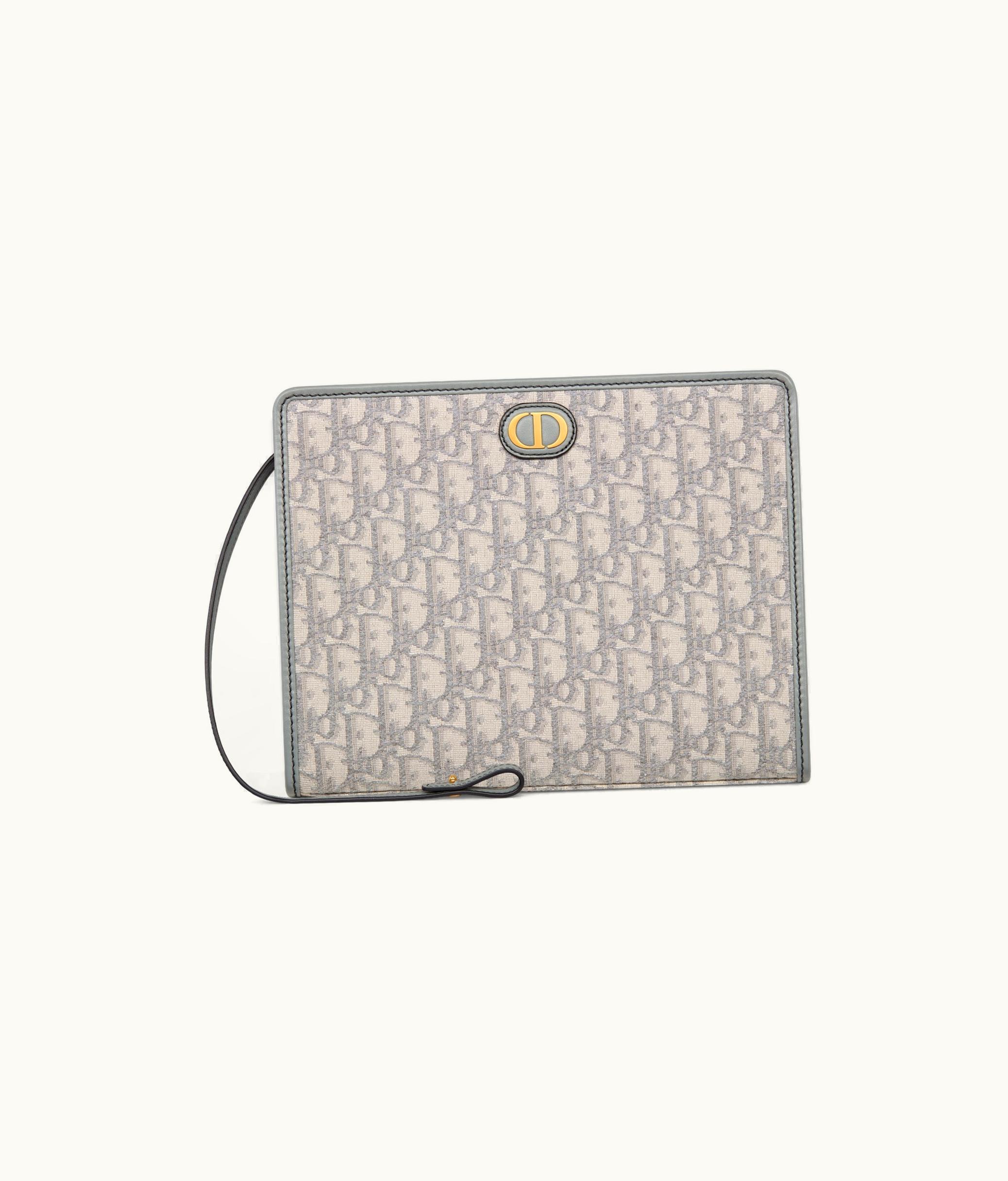 Dior Medium 30 Montaigne Pouch - Gray Dior Oblique Jacquard