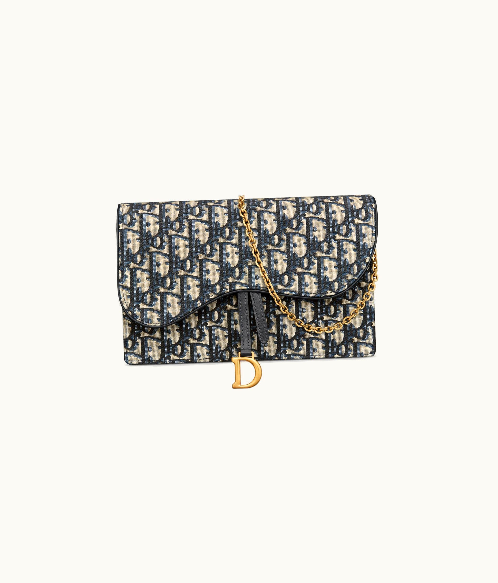 Dior Dior Saddle Pouch Oblique Jacquard Crossbody Blue