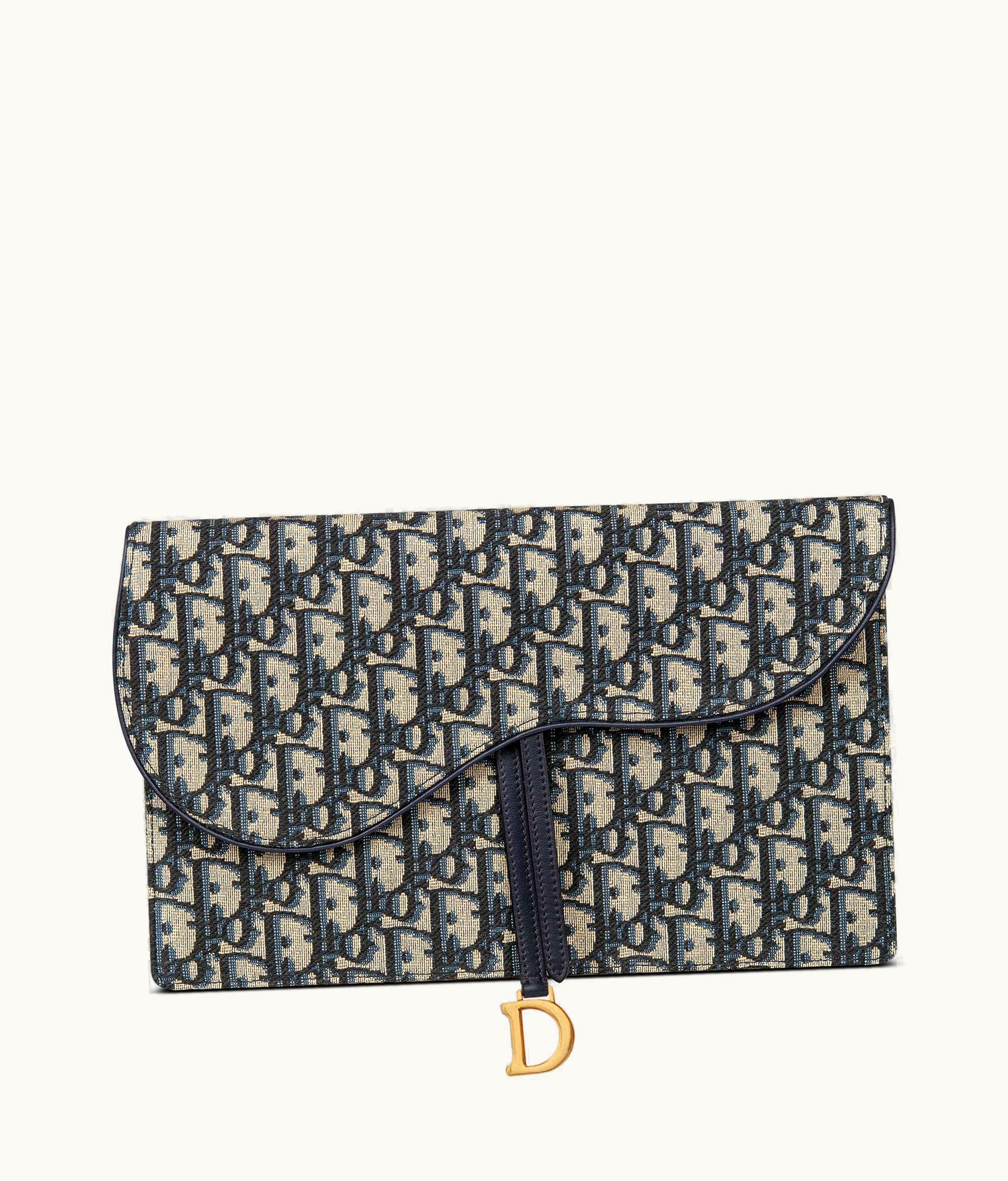 Dior Dior Saddle Pouch Summer 2023 Blue Oblique Jacquard