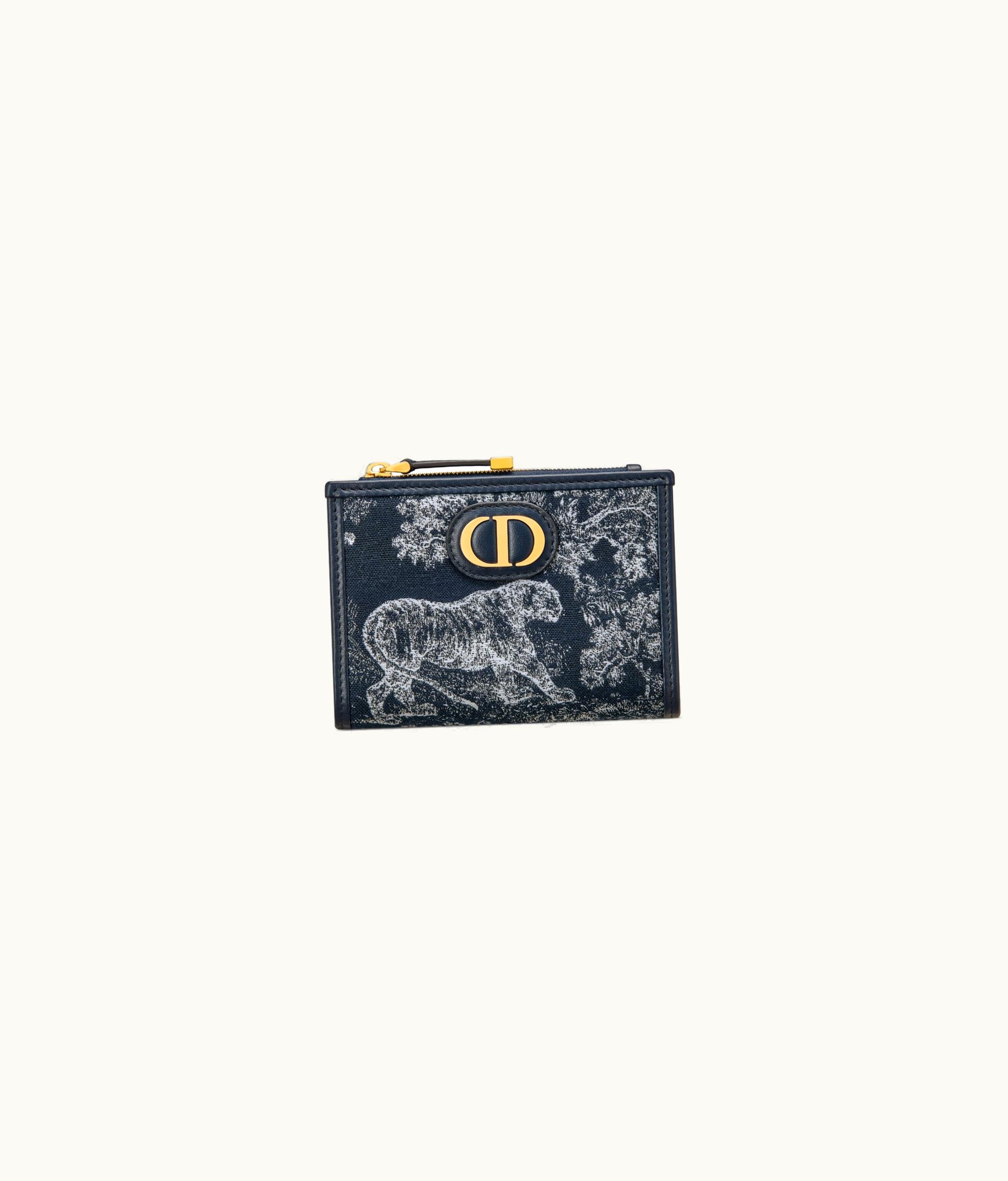 Dior Dior 30 Montaigne Dahlia Wallet - Blue Toile De Jouy Reverse Jacquard