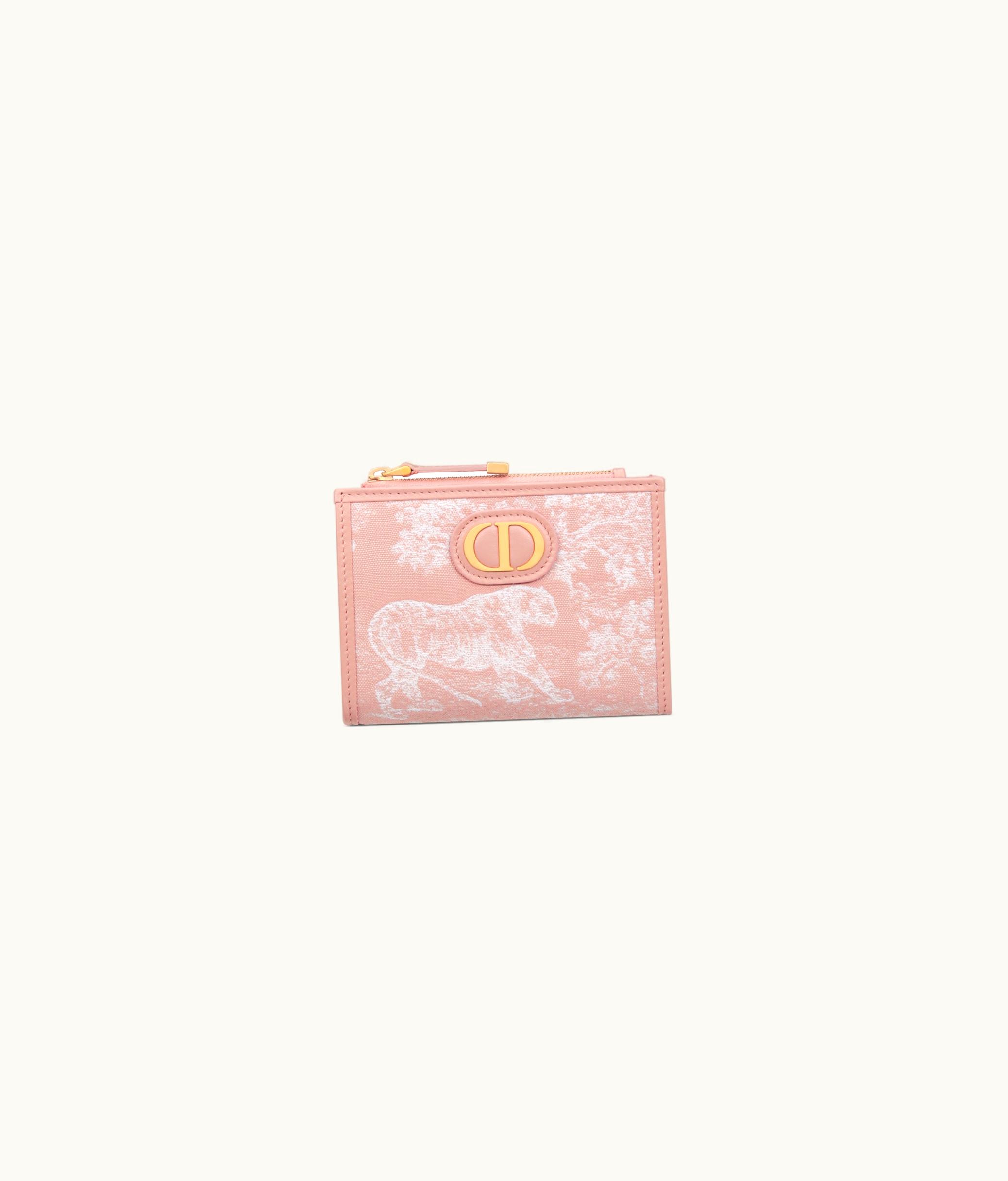 Dior Dior 30 Montaigne Dahlia Wallet - Pink Toile De Jouy Reverse Jacquard