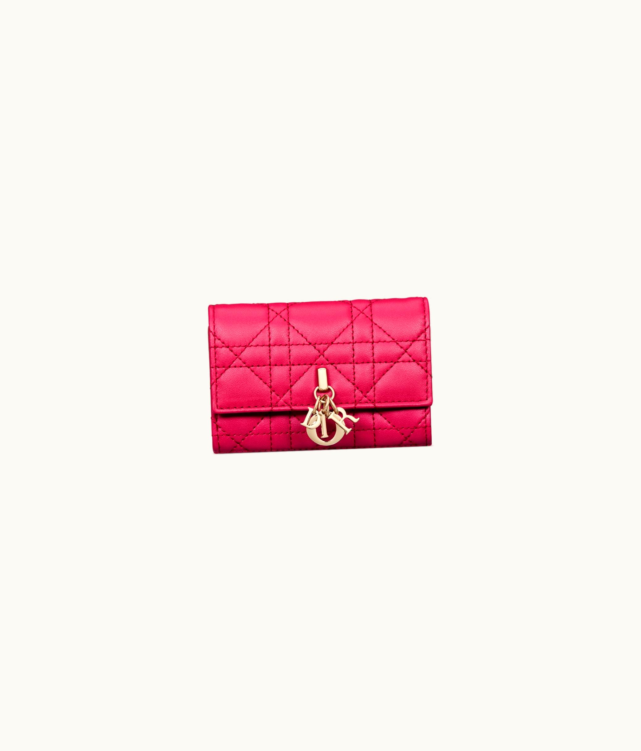 Dior Miss Dior Glycine Wallet - Passion Pink Cannage Lambskin
