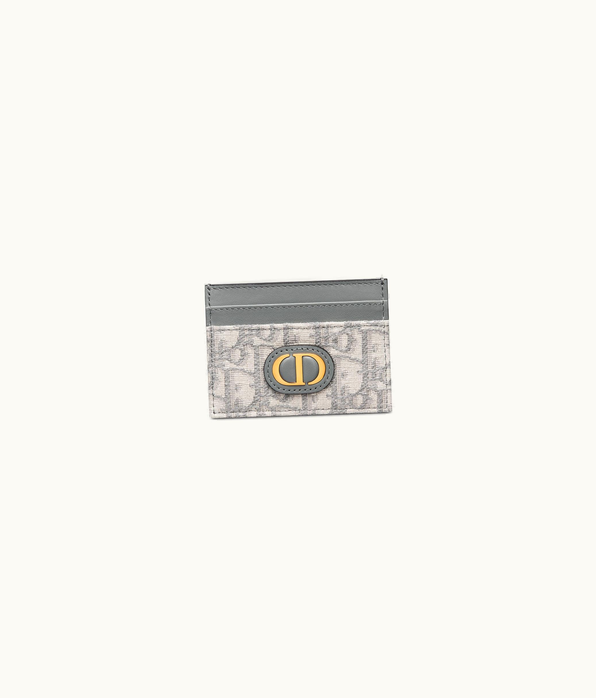 Dior 30 Montaigne Five-Slot Card Holder - Gray Dior Oblique Jacquard