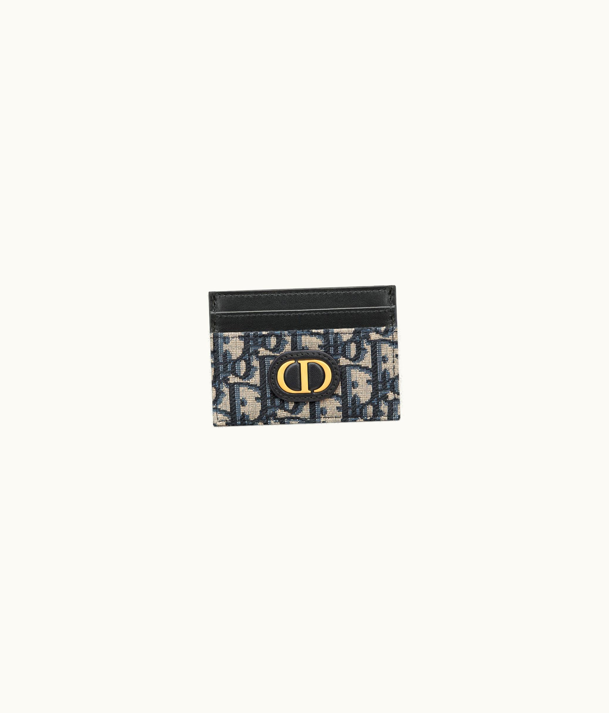 Dior 30 Montaigne Five-Slot Card Holder - Blue Dior Oblique Jacquard