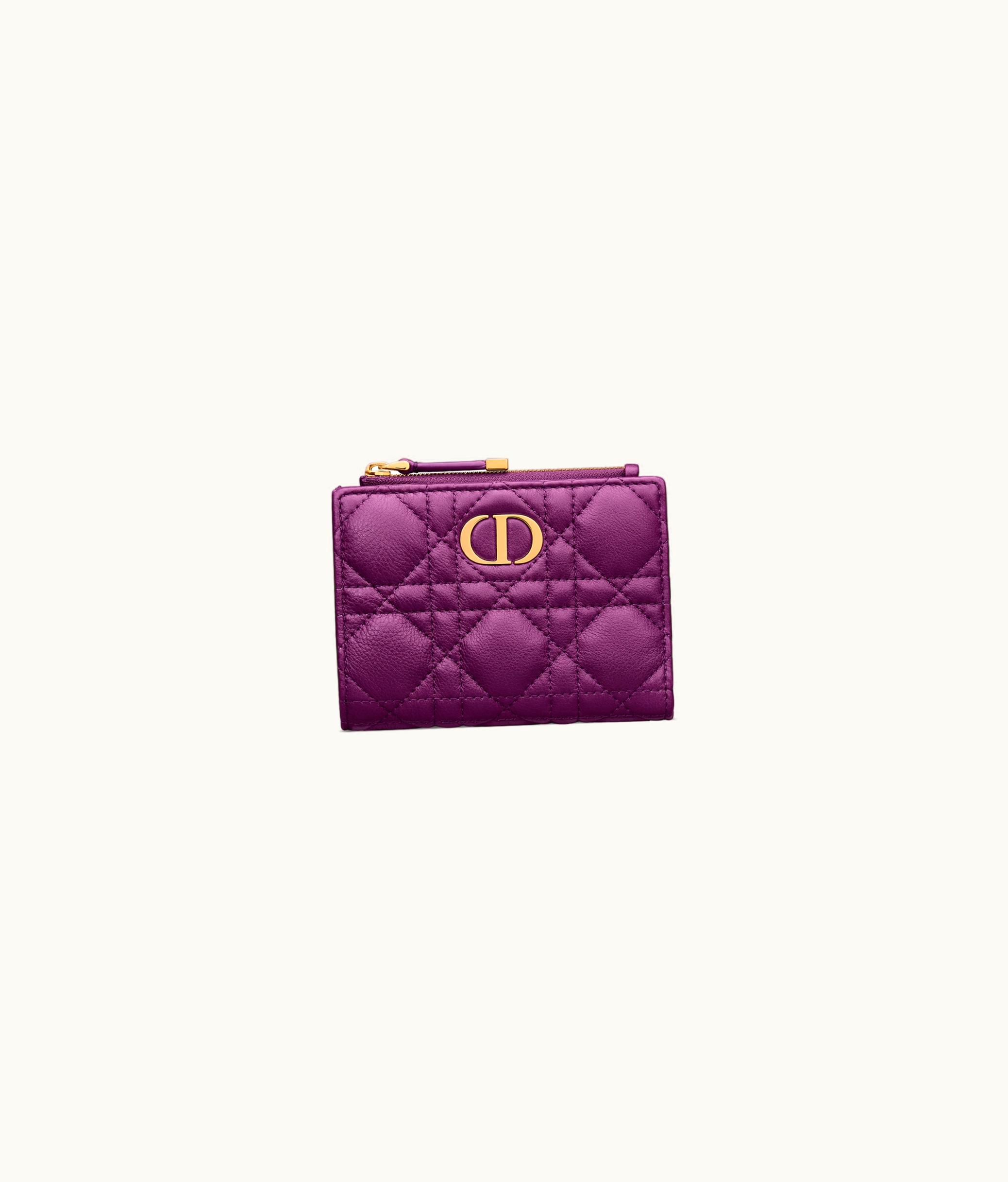Dior Dior Caro Dahlia Wallet - Mulberry Supple Cannage Calfskin