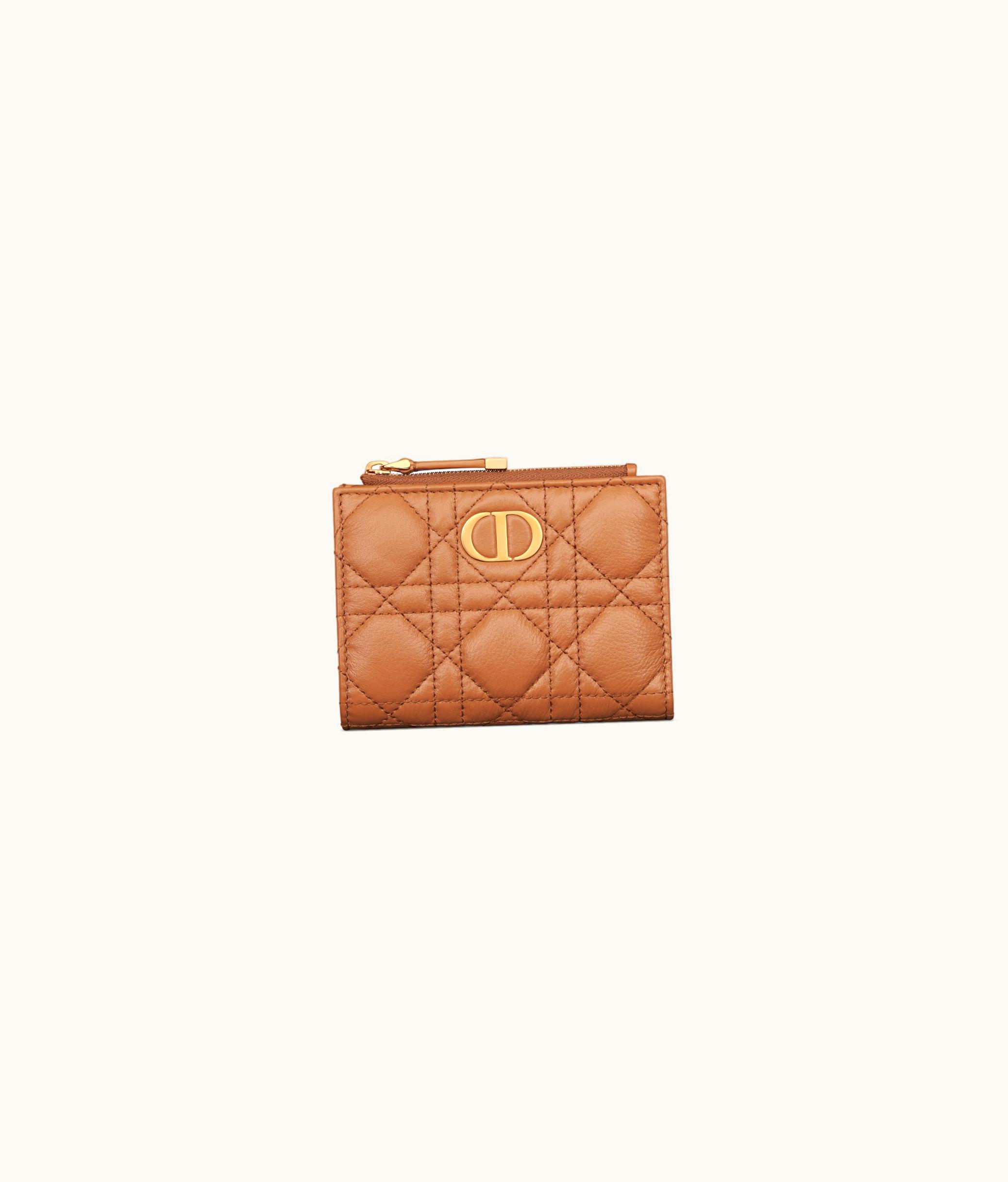 Dior Dior Caro Dahlia Wallet - Dark Brandy Supple Cannage Calfskin