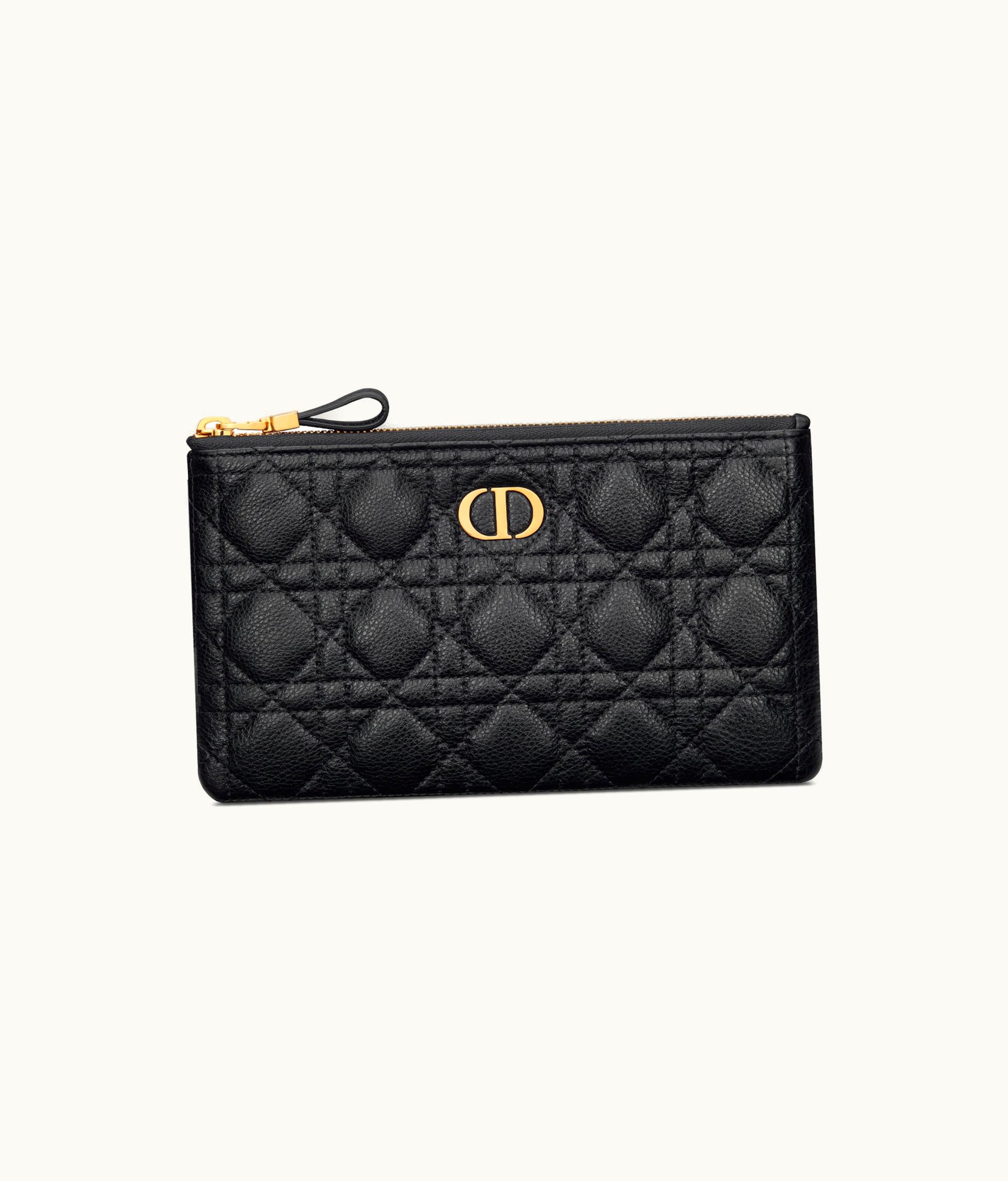 Dior Small Dior Caro Slim Pouch - Black Supple Cannage Calfskin