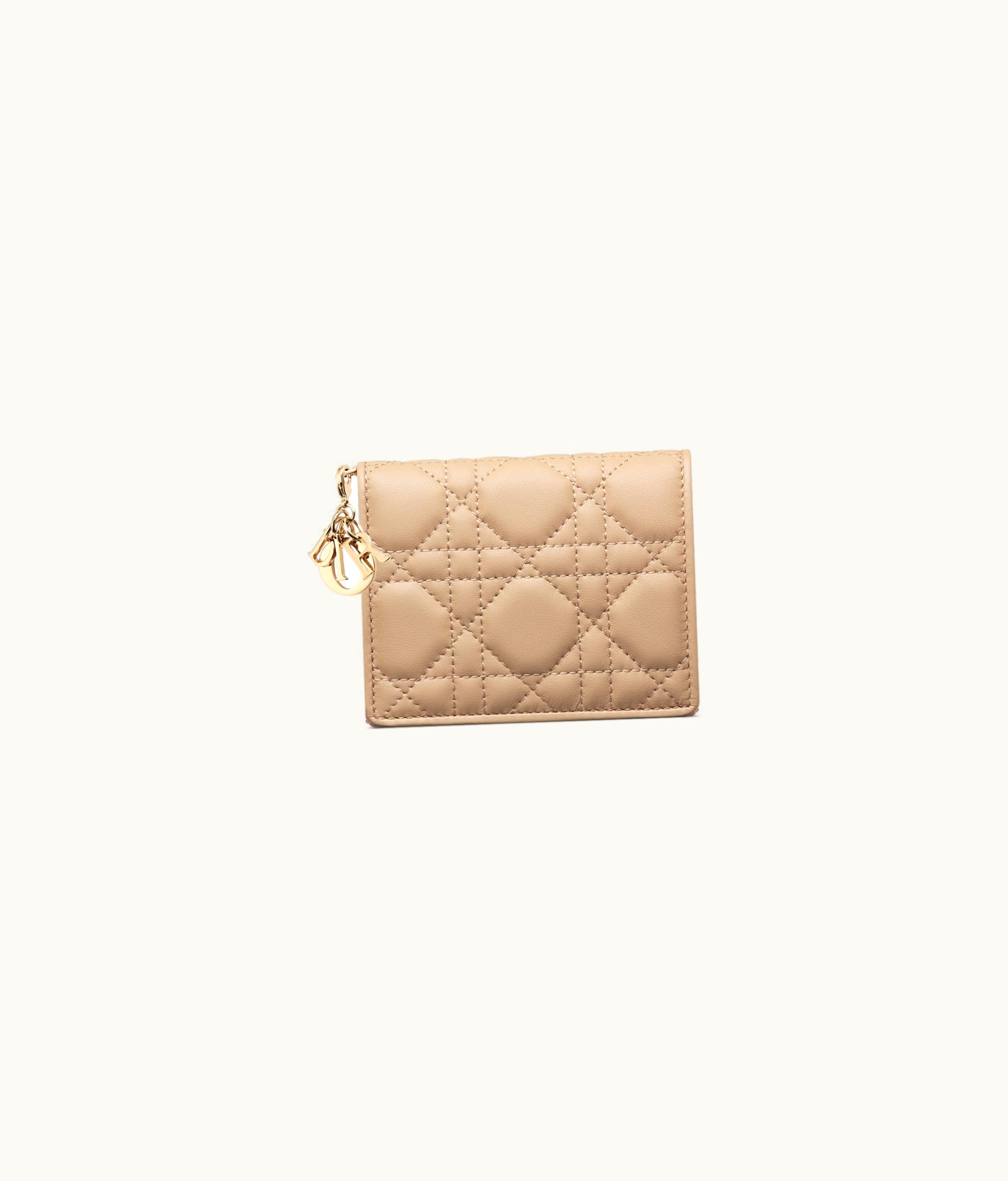 Dior Lady Dior Mini Wallet - Biscuit Cannage Lambskin