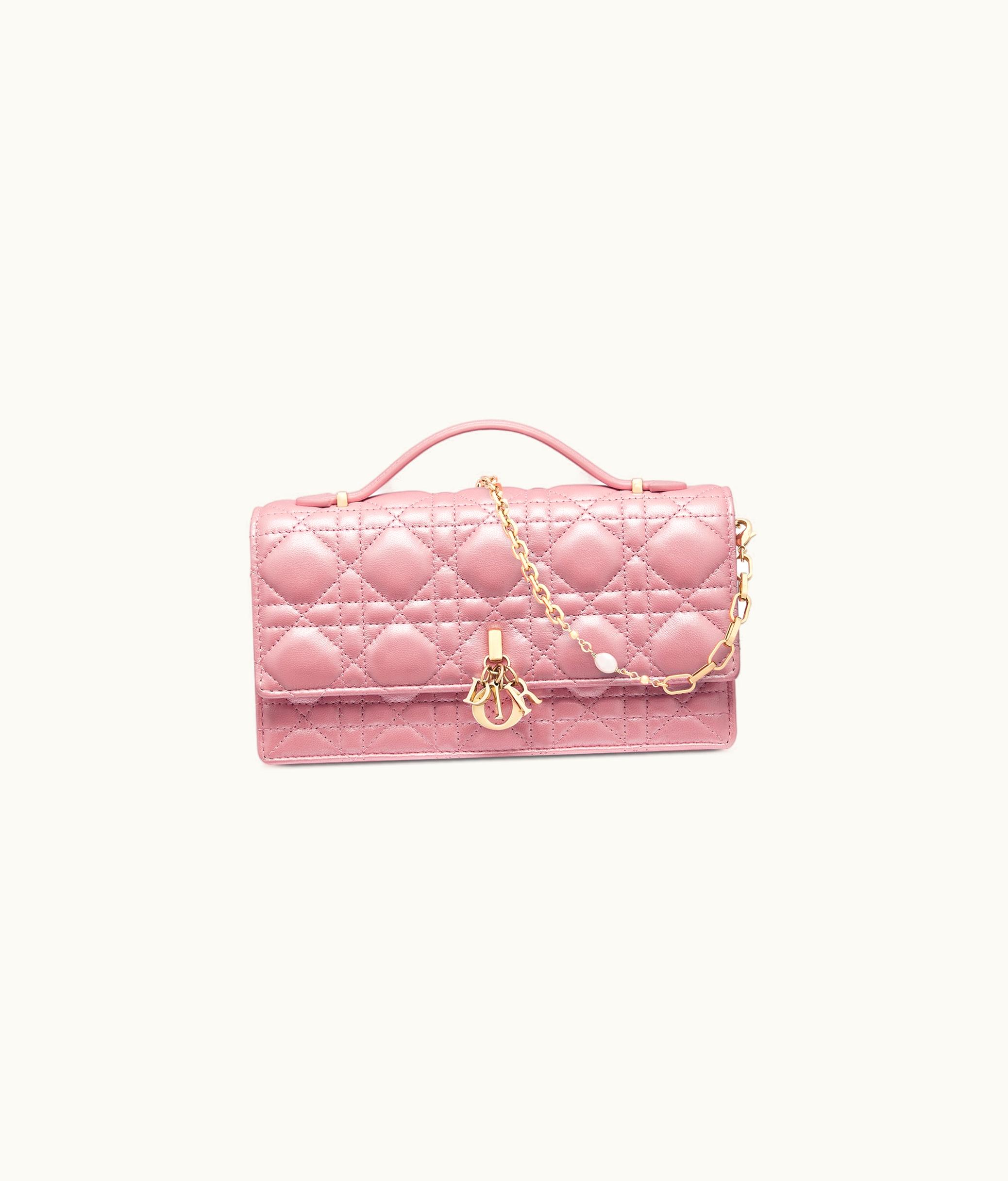 Dior Miss Dior Mini Bag - Melocoton Pink Pearlescent Cannage Lambskin