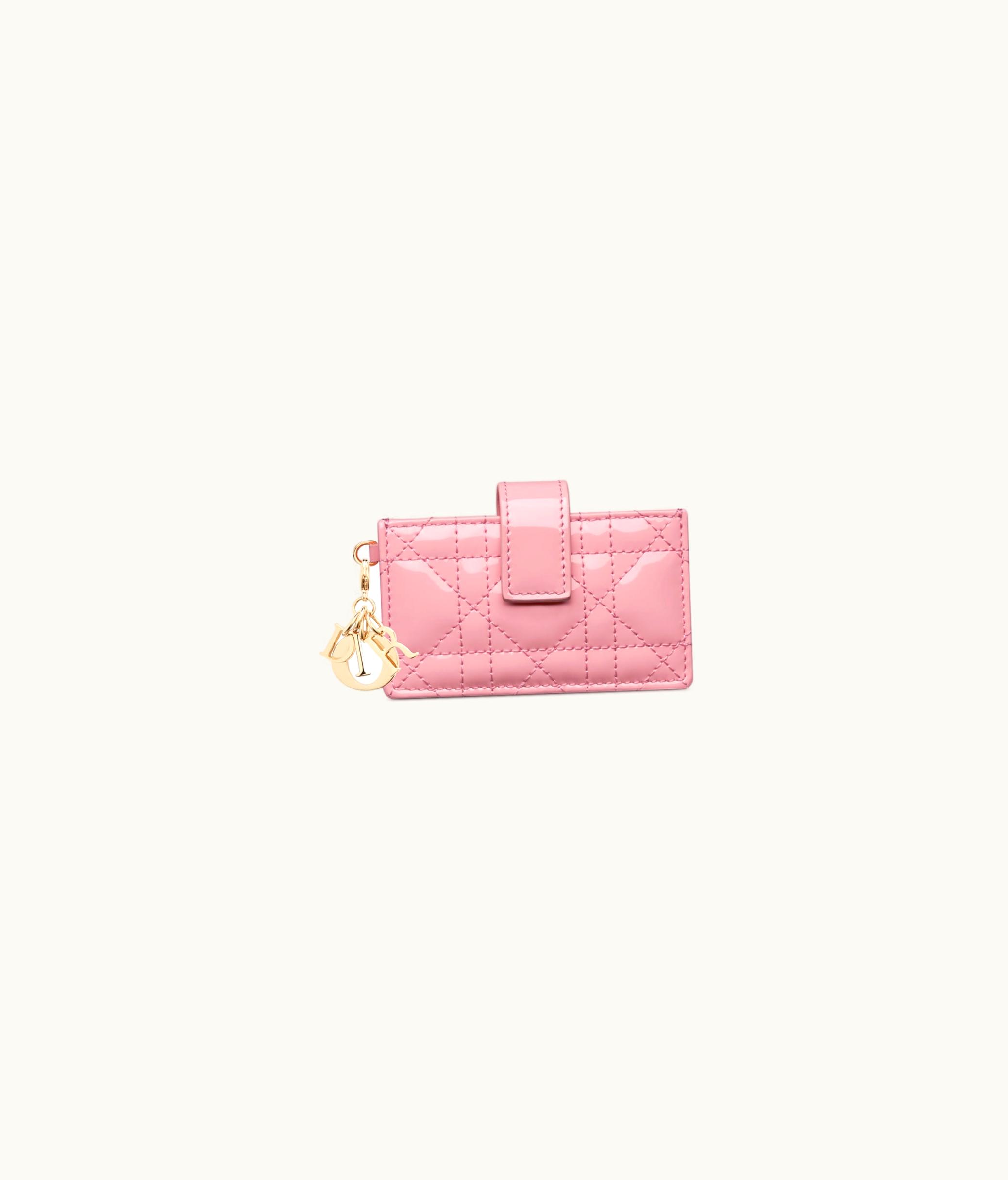 Dior Lady Dior 5-Gusset Card Holder - Melocoton Pink Patent Cannage Calfskin