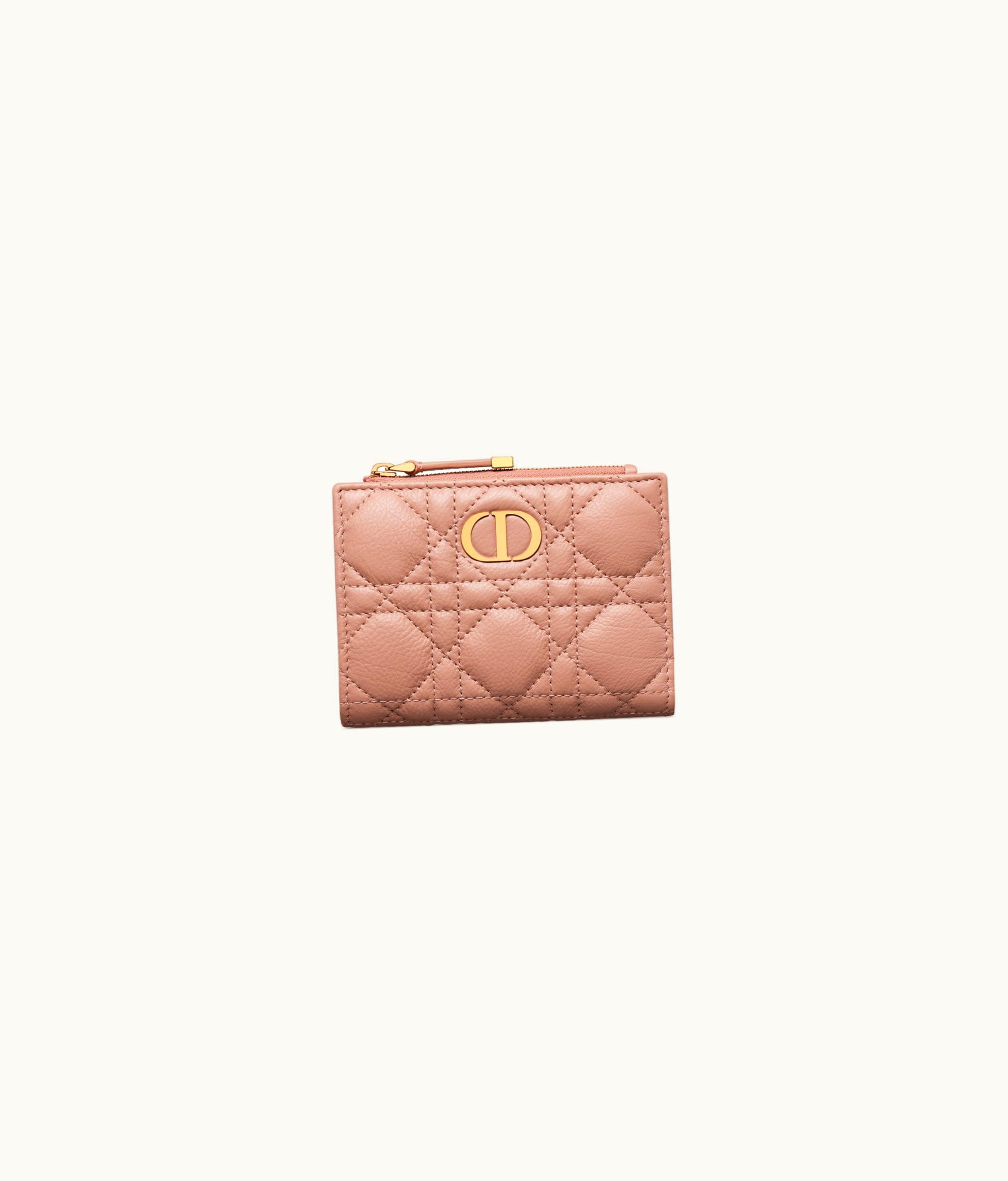 Dior Dior Caro Dahlia Wallet - Rose Des Vents Supple Cannage Calfskin
