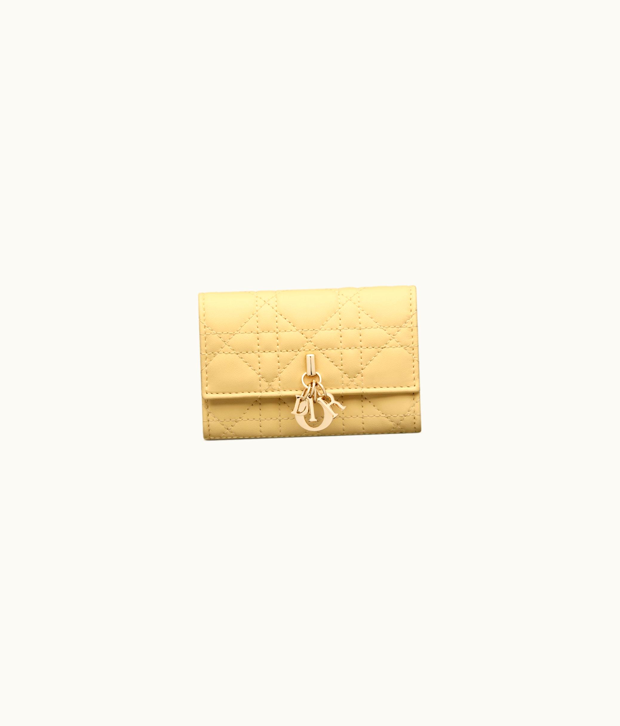 Dior Miss Dior Glycine Wallet - Pastel Yellow Cannage Lambskin