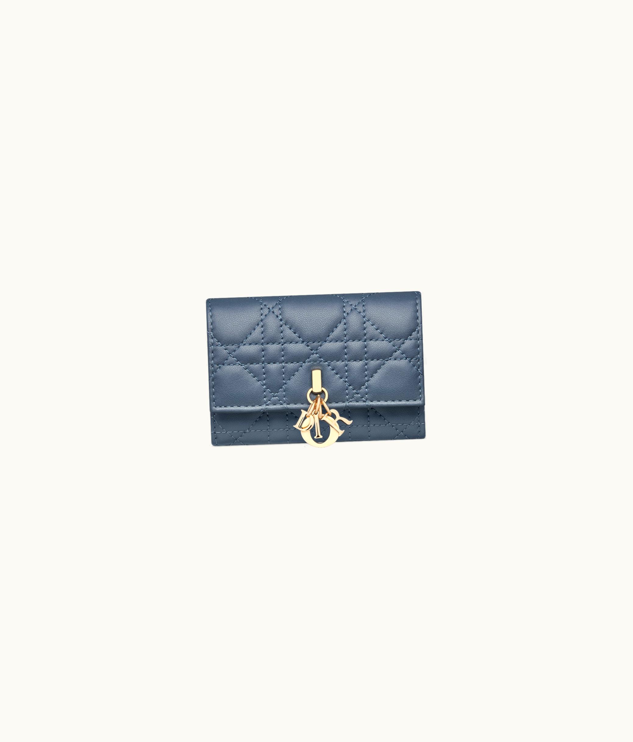 Dior Miss Dior Glycine Wallet - Pastel Midnight Blue Cannage Lambskin